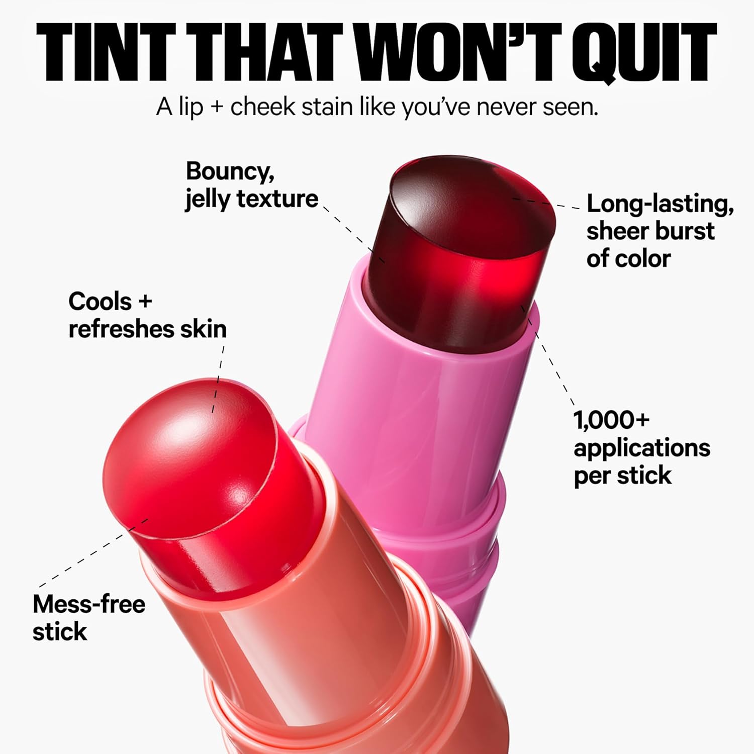 Milk Makeup Cooling Water Jelly Tint – Sheer Lip + Cheek Stain with Vegan Collagen, Seawater + Aloe – Hydrating, Long-Lasting, Buildable Lip Tint + Blush