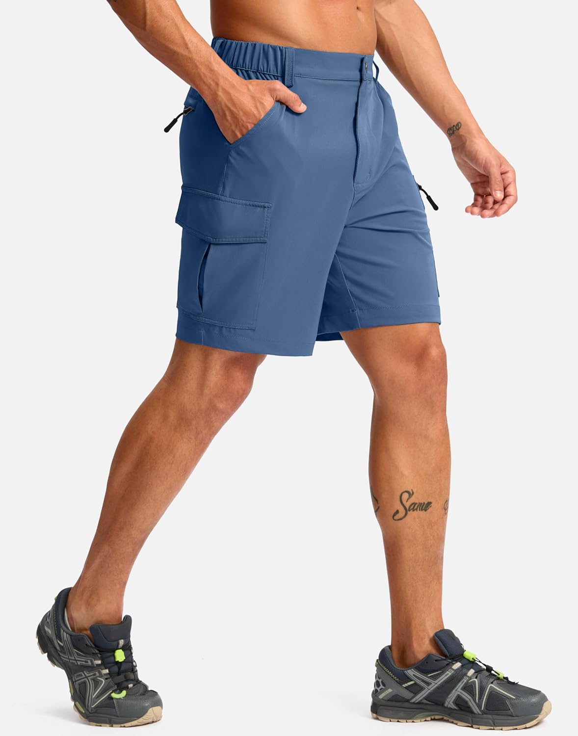 Pudolla Men's Hiking Cargo Shorts 7" Lightweight Quick Dry Casual Work Shorts for Men Summer Travel Golf with 5 Pockets
