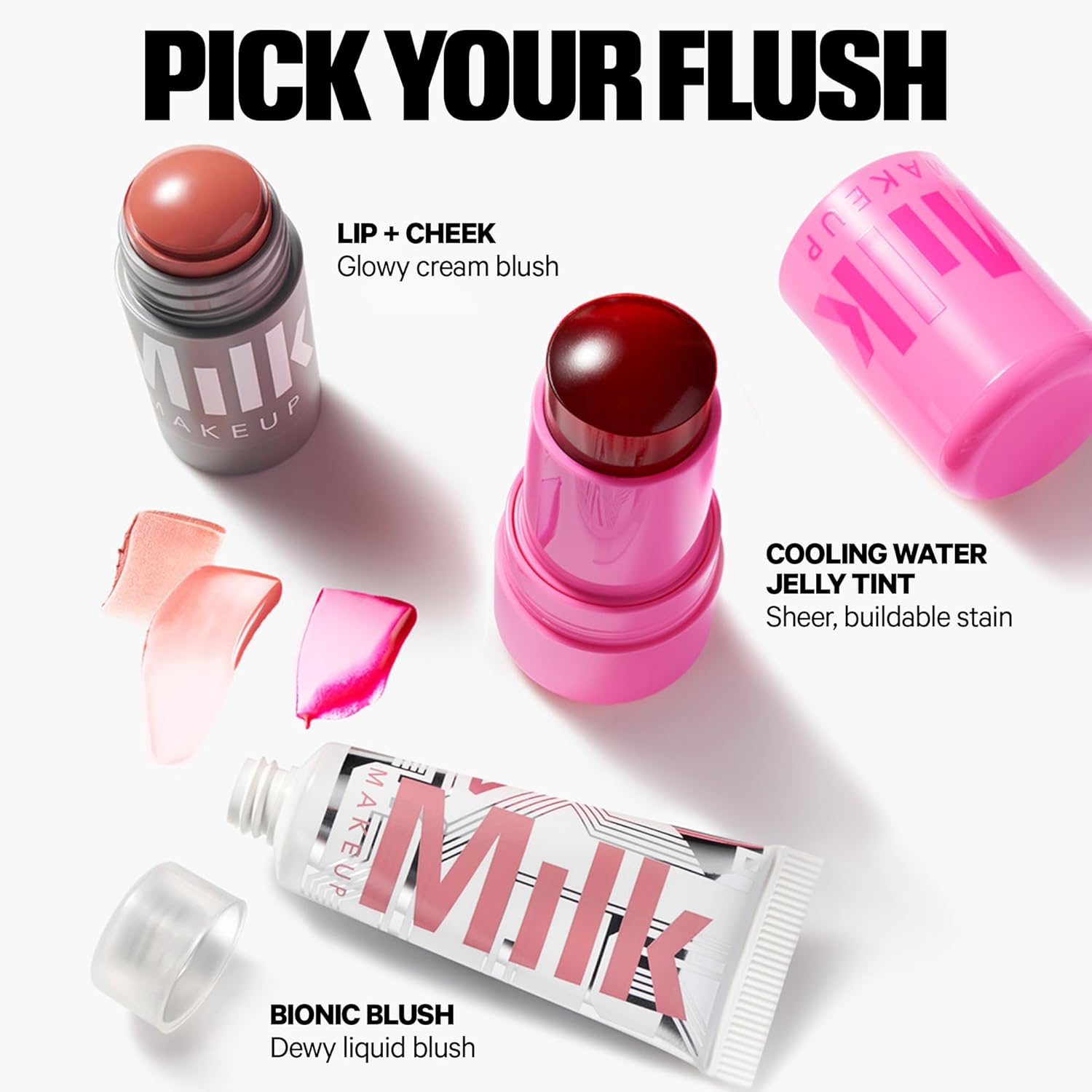 Milk Makeup Cooling Water Jelly Tint – Sheer Lip + Cheek Stain with Vegan Collagen, Seawater + Aloe – Hydrating, Long-Lasting, Buildable Lip Tint + Blush