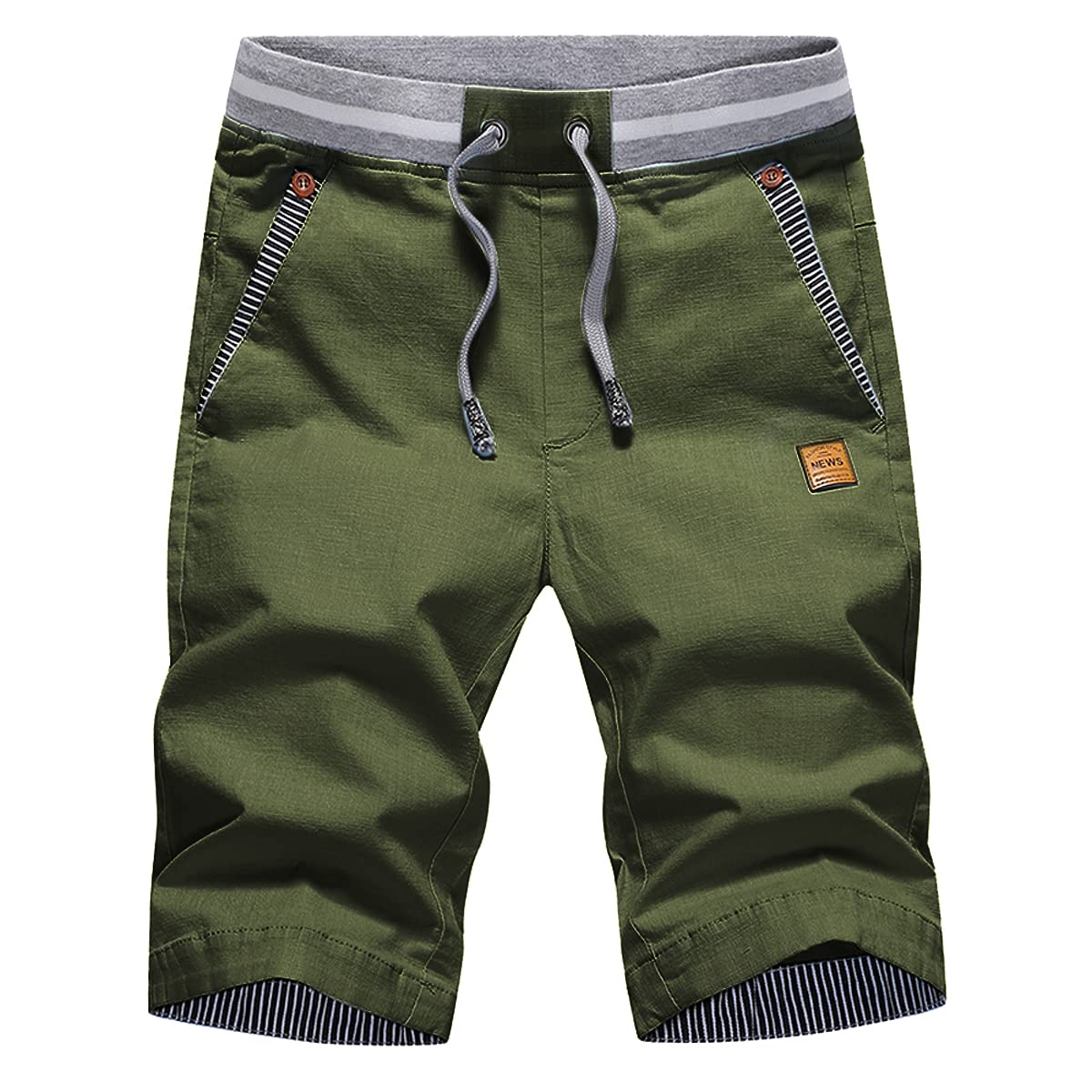 Tansozer Men's Shorts Casual Classic Fit Drawstring Summer Beach Shorts with Elastic Waist and Pockets