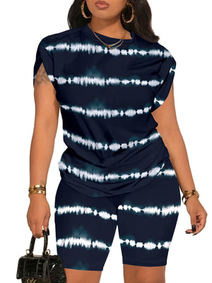 Women's Summer 2 Piece Outfits Tracksuits Biker Short Workout Jogger Sets