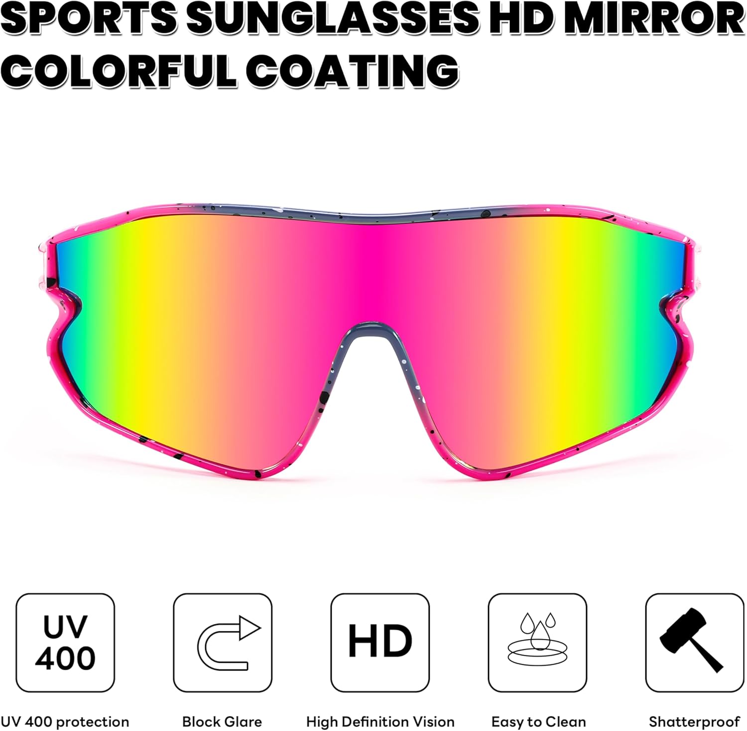 FEISEDY Unisex Youth Sunglasses, Teens Baseball Tennis Sunglasses, UV400 Sports Boys Girls Cycling Shades B4064