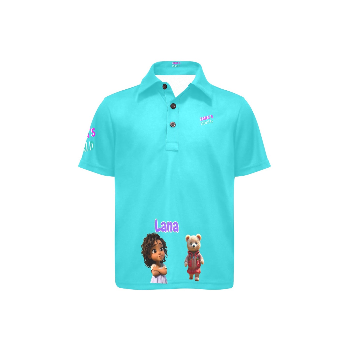 Polo para niña con estampado de avatares de Zara's World (2T-7Y)