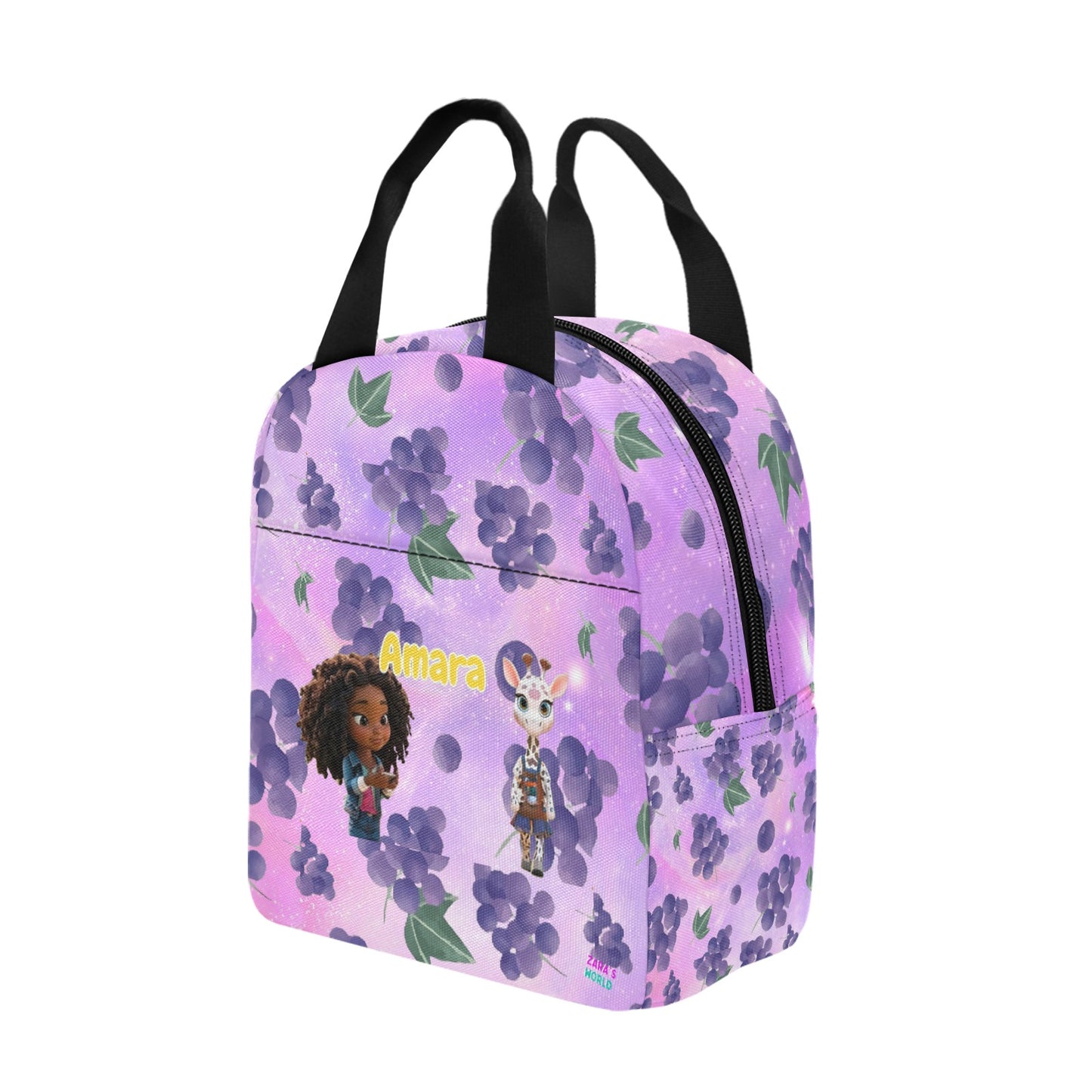 Zaras World Animal Avatar Fruit Print Lunch Bag (Strawberries/Grapes)