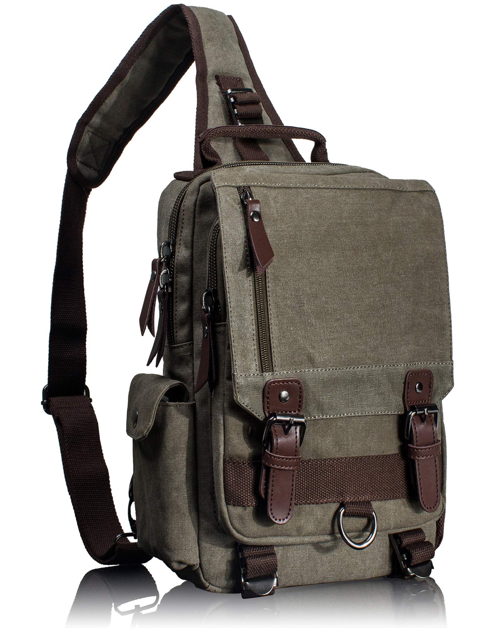 Leaper Retro Crossbody Bag Sling Bag Canvas Messenger Bag for Men Women Shoulder Bag Crossbody Handbags Satchel Travel Bag