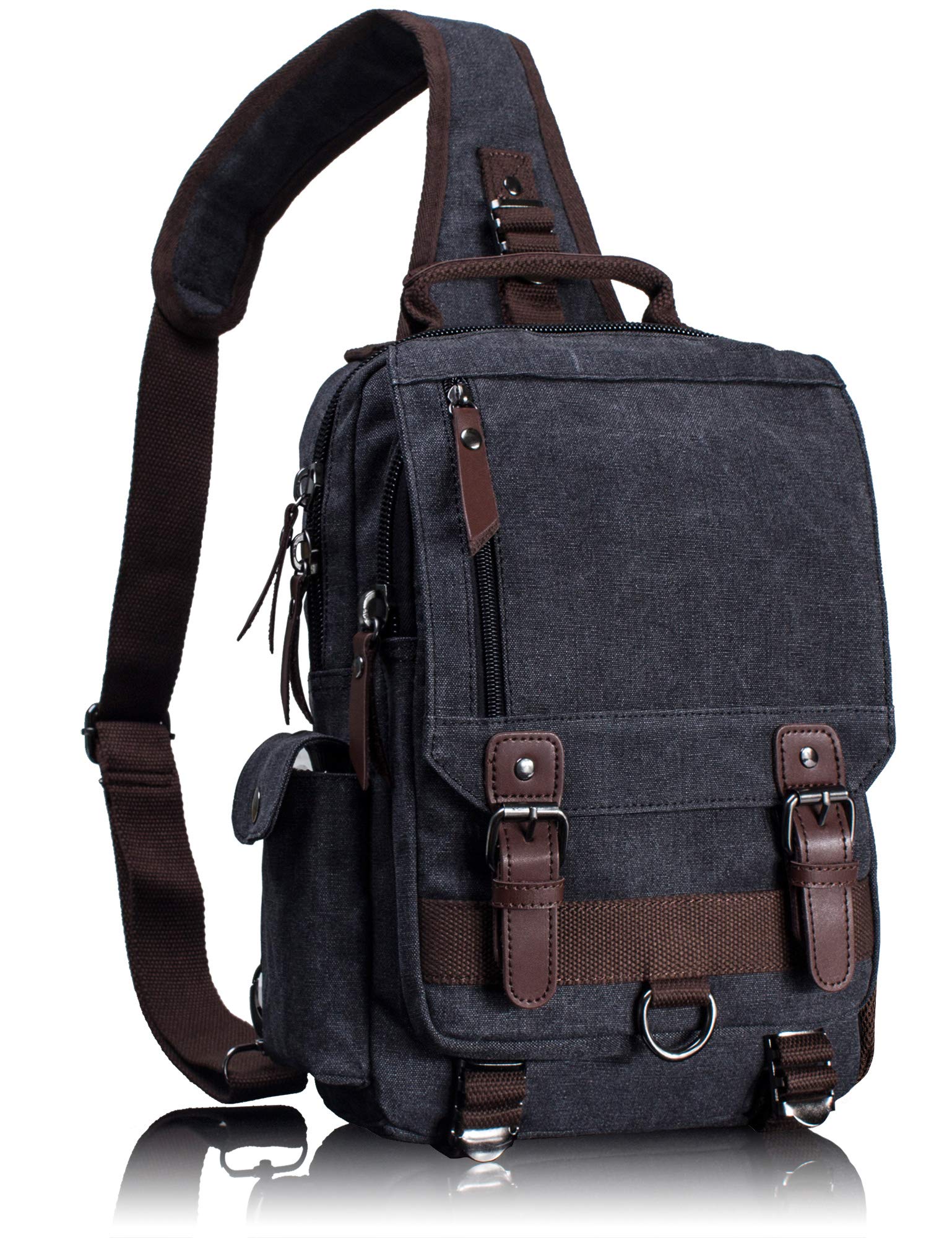 Leaper Retro Crossbody Bag Sling Bag Canvas Messenger Bag for Men Women Shoulder Bag Crossbody Handbags Satchel Travel Bag