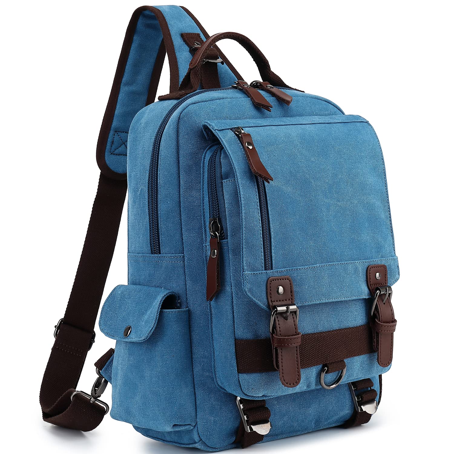 Leaper Retro Crossbody Bag Sling Bag Canvas Messenger Bag for Men Women Shoulder Bag Crossbody Handbags Satchel Travel Bag