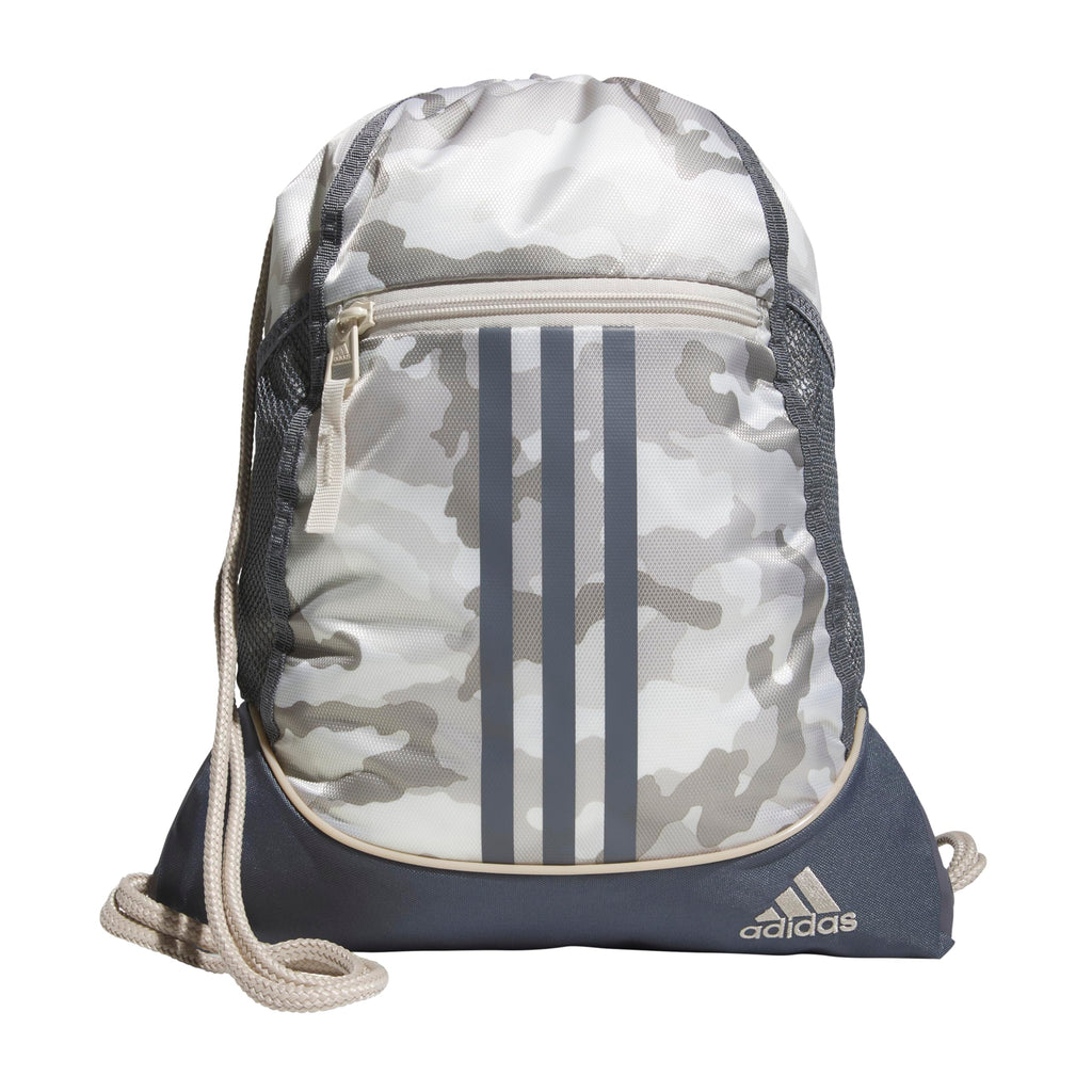 adidas Alliance Sackpack, Drawstring, Lightweight Small Gym Bag for Women, Soccer Backpack, White/Black/Black, One Size