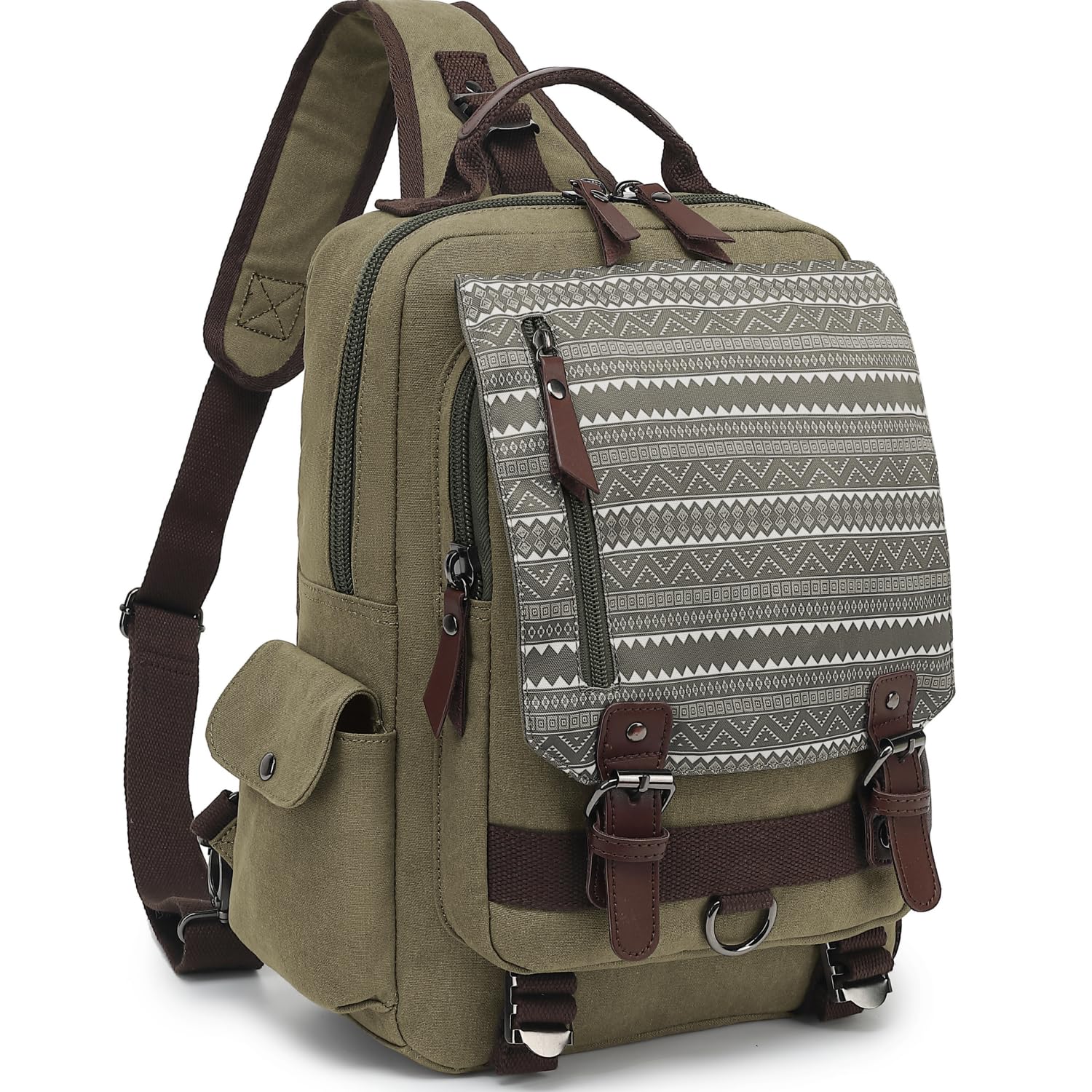 Leaper Retro Crossbody Bag Sling Bag Canvas Messenger Bag for Men Women Shoulder Bag Crossbody Handbags Satchel Travel Bag