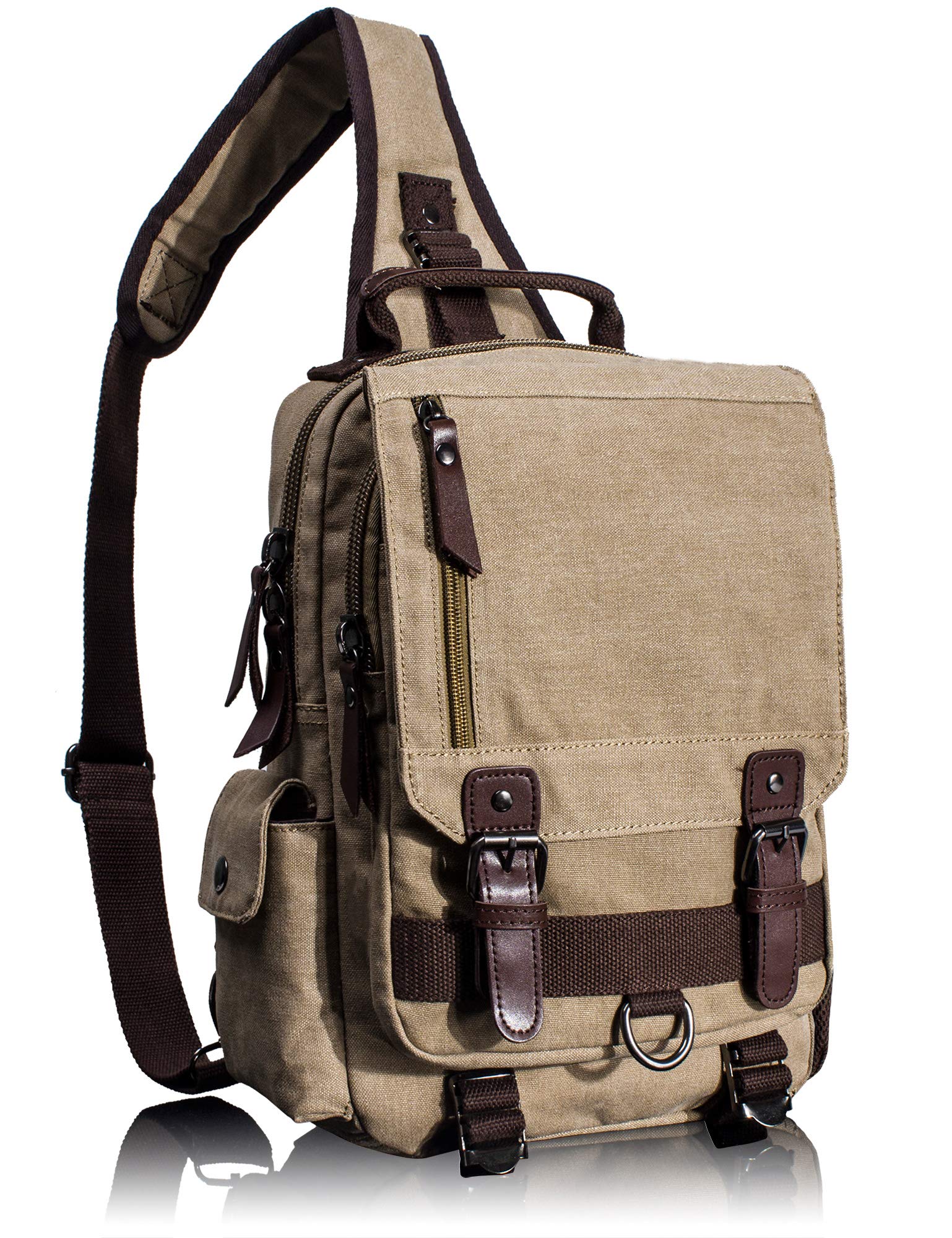 Leaper Retro Crossbody Bag Sling Bag Canvas Messenger Bag for Men Women Shoulder Bag Crossbody Handbags Satchel Travel Bag