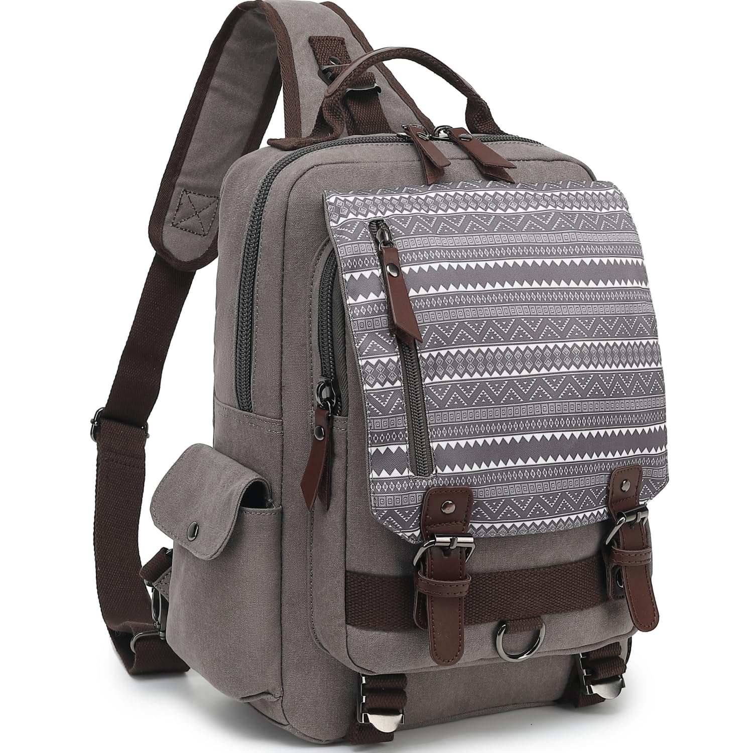 Leaper Retro Crossbody Bag Sling Bag Canvas Messenger Bag for Men Women Shoulder Bag Crossbody Handbags Satchel Travel Bag