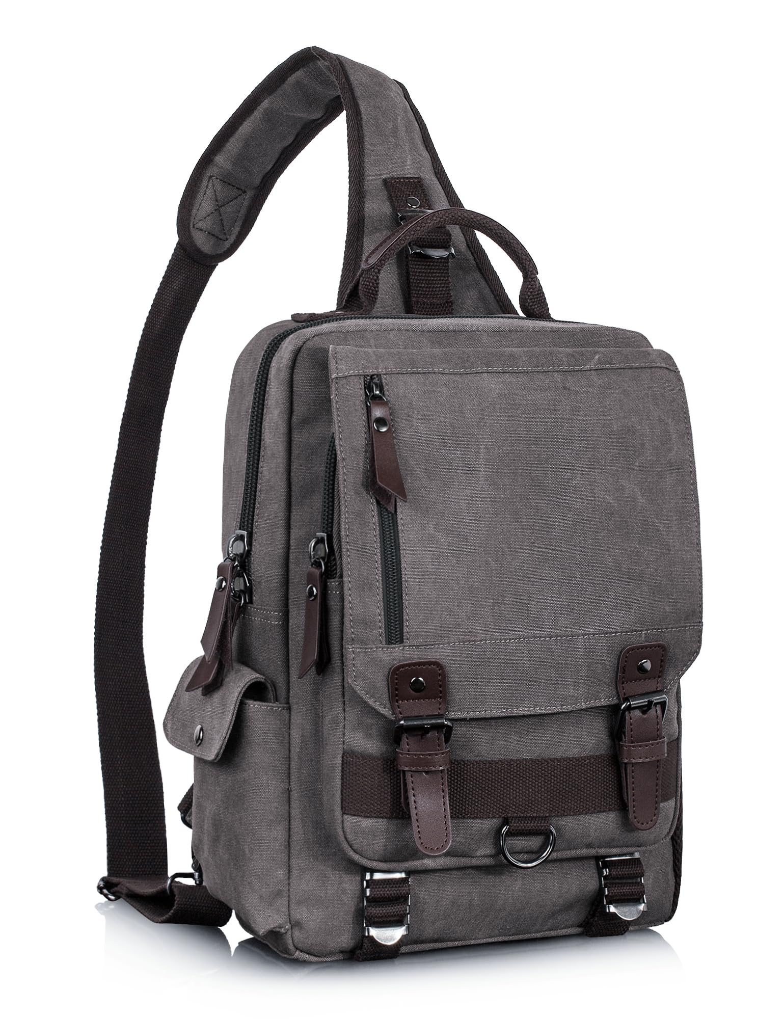 Leaper Retro Crossbody Bag Sling Bag Canvas Messenger Bag for Men Women Shoulder Bag Crossbody Handbags Satchel Travel Bag