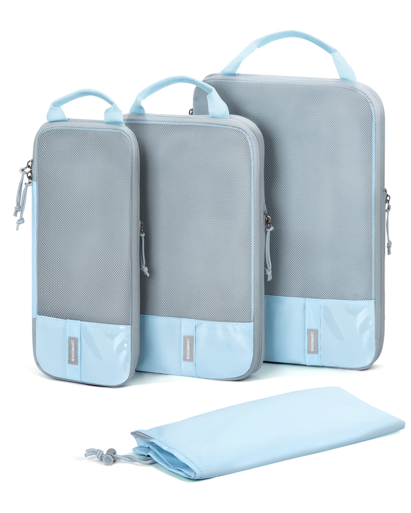 BAGSMART 6 Set Compression Packing Cubes - Lightweight Travel Essentials, Durable Luggage Organizer