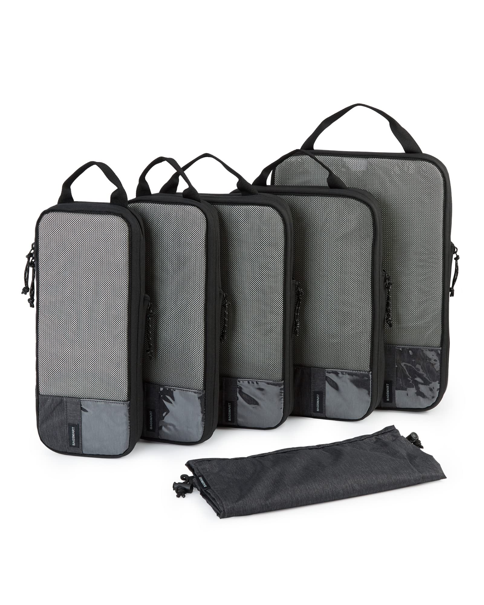 BAGSMART 6 Set Compression Packing Cubes - Lightweight Travel Essentials, Durable Luggage Organizer