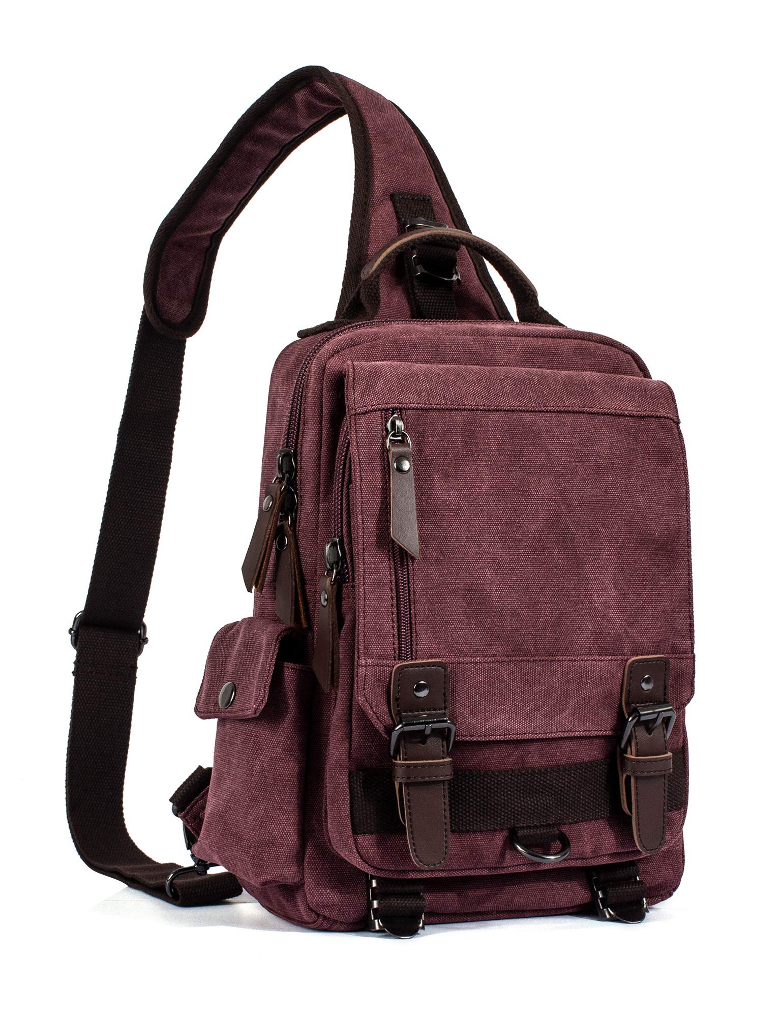 Leaper Retro Crossbody Bag Sling Bag Canvas Messenger Bag for Men Women Shoulder Bag Crossbody Handbags Satchel Travel Bag