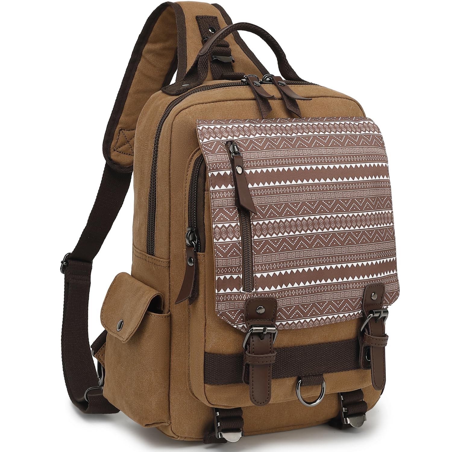 Leaper Retro Crossbody Bag Sling Bag Canvas Messenger Bag for Men Women Shoulder Bag Crossbody Handbags Satchel Travel Bag