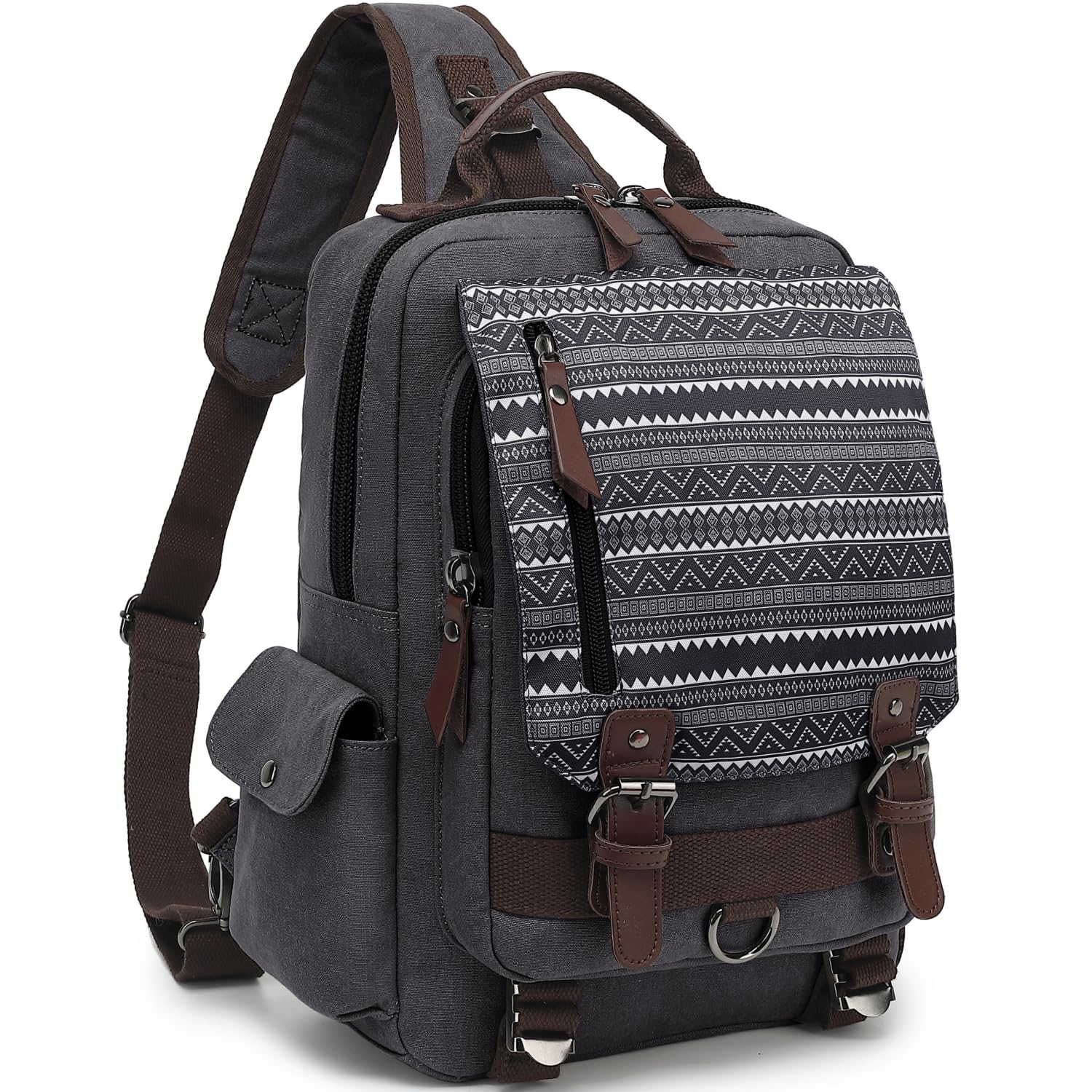 Leaper Retro Crossbody Bag Sling Bag Canvas Messenger Bag for Men Women Shoulder Bag Crossbody Handbags Satchel Travel Bag