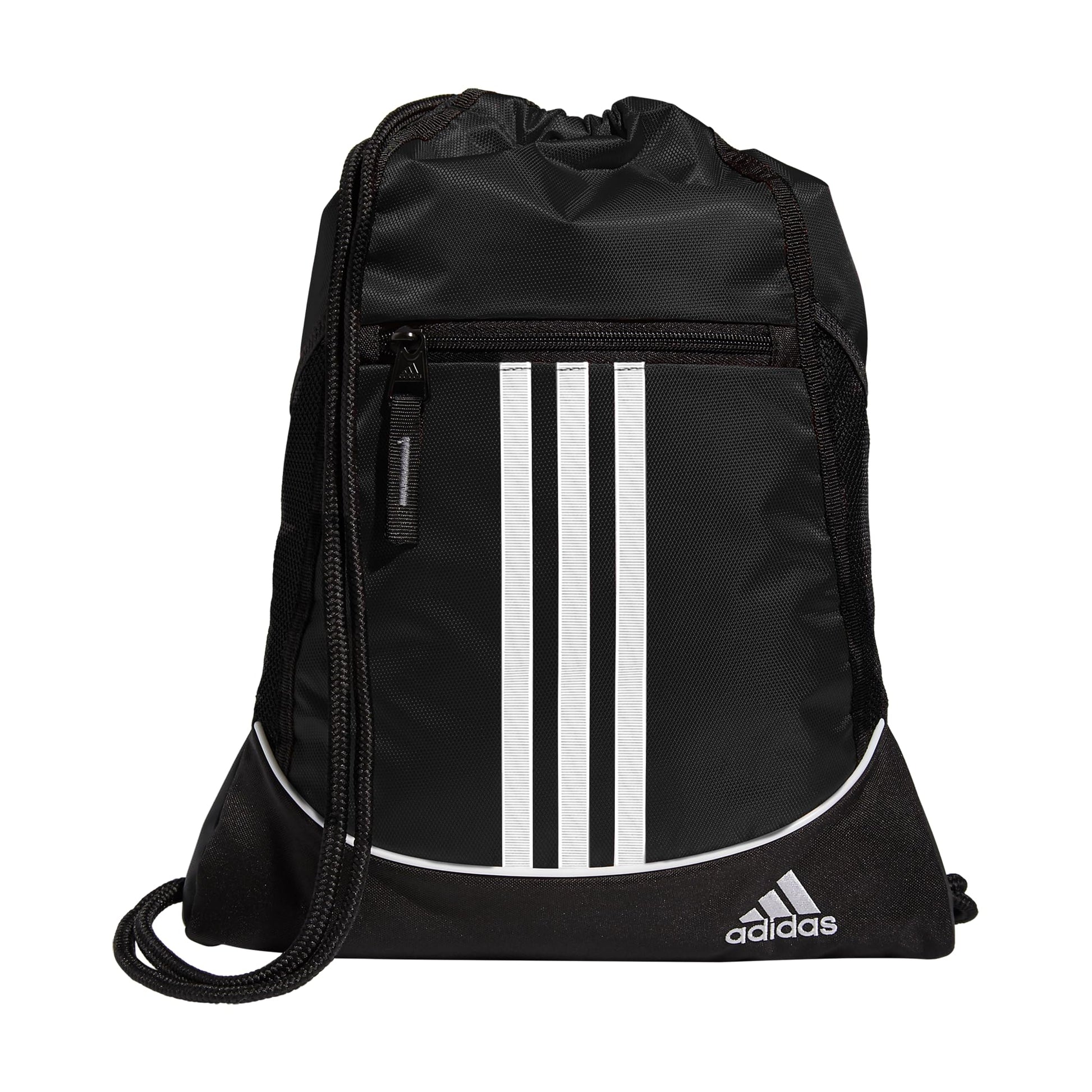 adidas Alliance Sackpack, Drawstring, Lightweight Small Gym Bag for Women, Soccer Backpack, White/Black/Black, One Size