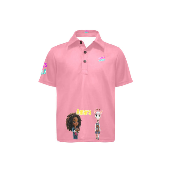 Zara's World Avatar Print Girls Polo Shirt (2T-7Y)