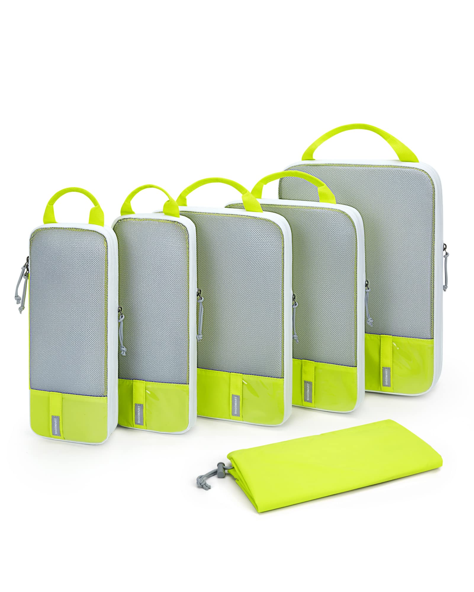 BAGSMART 6 Set Compression Packing Cubes - Lightweight Travel Essentials, Durable Luggage Organizer