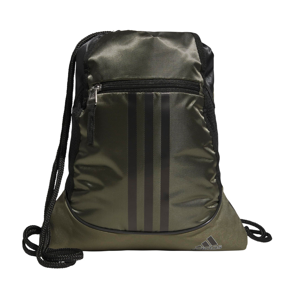 adidas Alliance Sackpack, Drawstring, Lightweight Small Gym Bag for Women, Soccer Backpack, White/Black/Black, One Size
