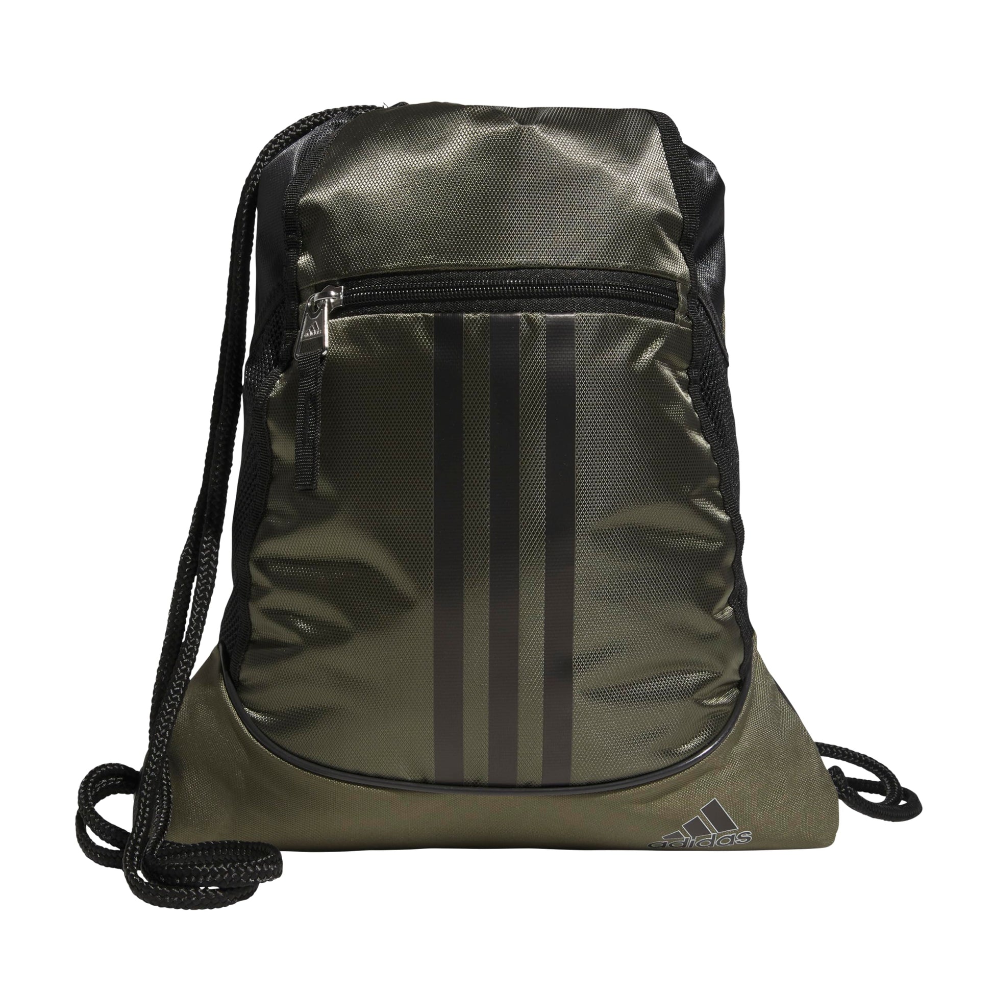 adidas Alliance Sackpack, Drawstring, Lightweight Small Gym Bag for Women, Soccer Backpack, White/Black/Black, One Size