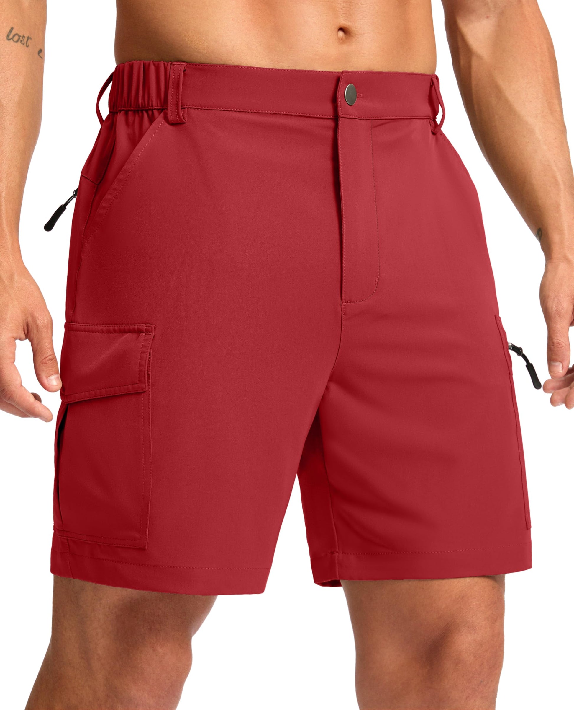 Pudolla Men's Hiking Cargo Shorts 7" Lightweight Quick Dry Casual Work Shorts for Men Summer Travel Golf with 5 Pockets