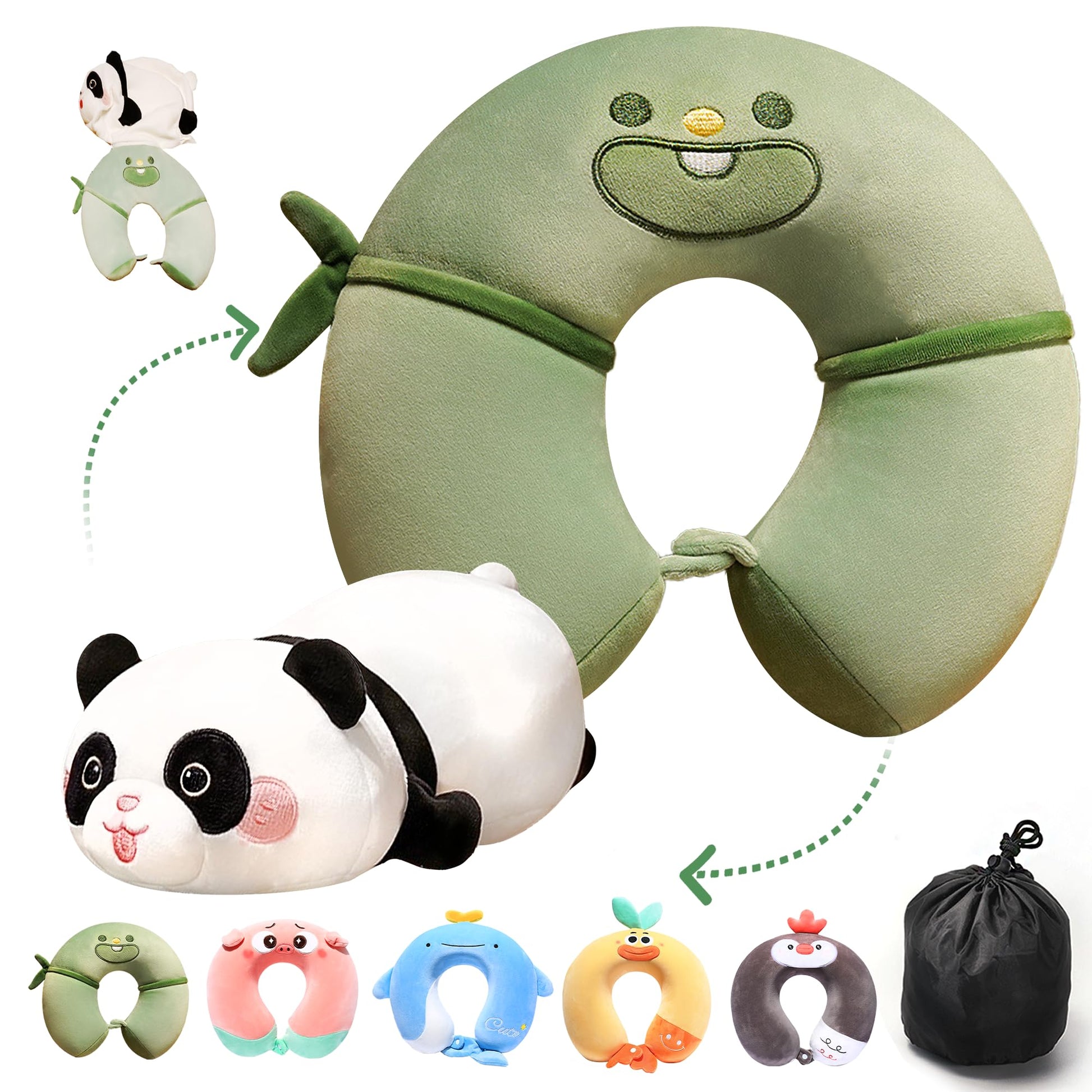 Kids Neck Pillow for Traveling - Essential for Toddler Road Trips and Airplane Travel Comfortable Travel Pillow for Kids - Cute Dog Plush Toy with Chin Support Kids