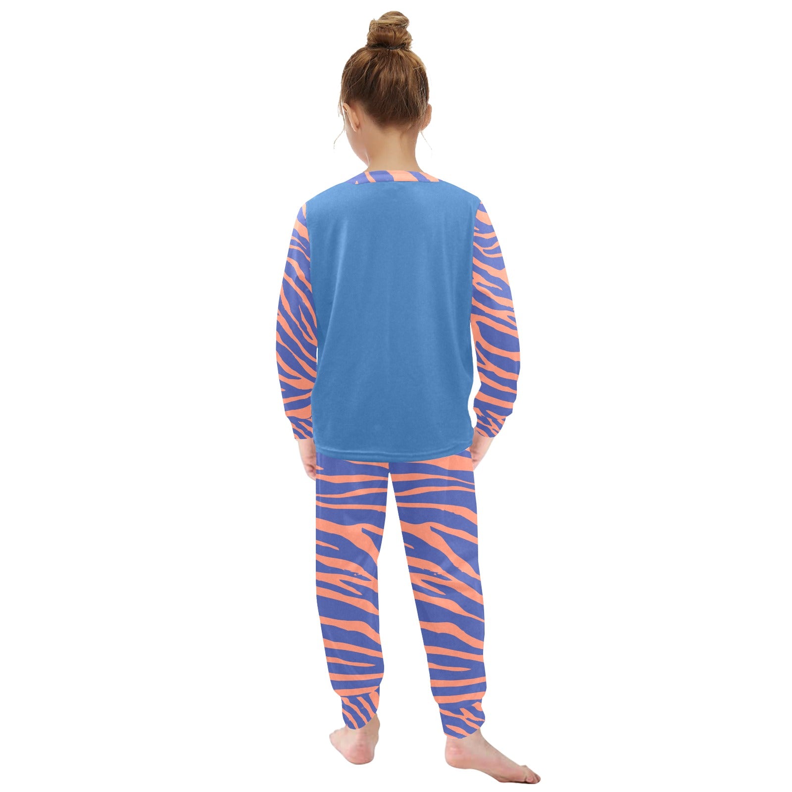 Little Girls' Animal Print Crew Neck Long Pajama Set