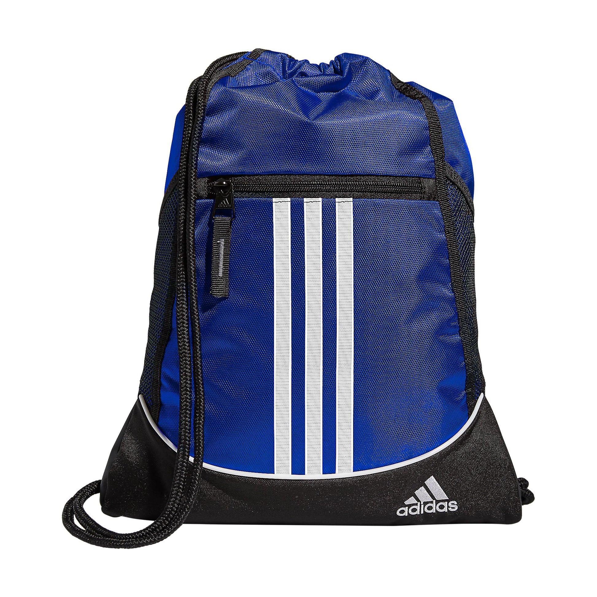 adidas Alliance Sackpack, Drawstring, Lightweight Small Gym Bag for Women, Soccer Backpack, White/Black/Black, One Size