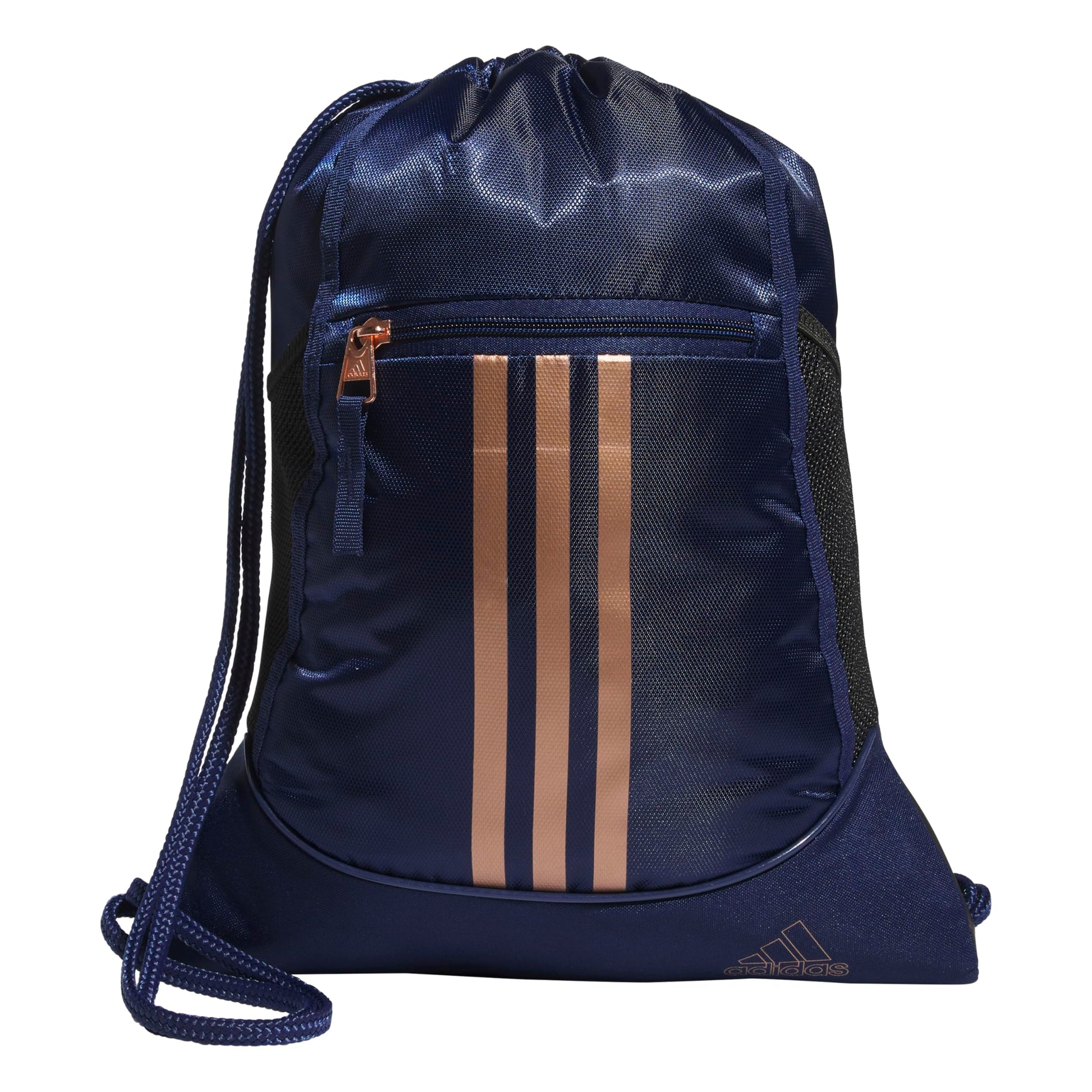 adidas Alliance Sackpack, Drawstring, Lightweight Small Gym Bag for Women, Soccer Backpack, White/Black/Black, One Size