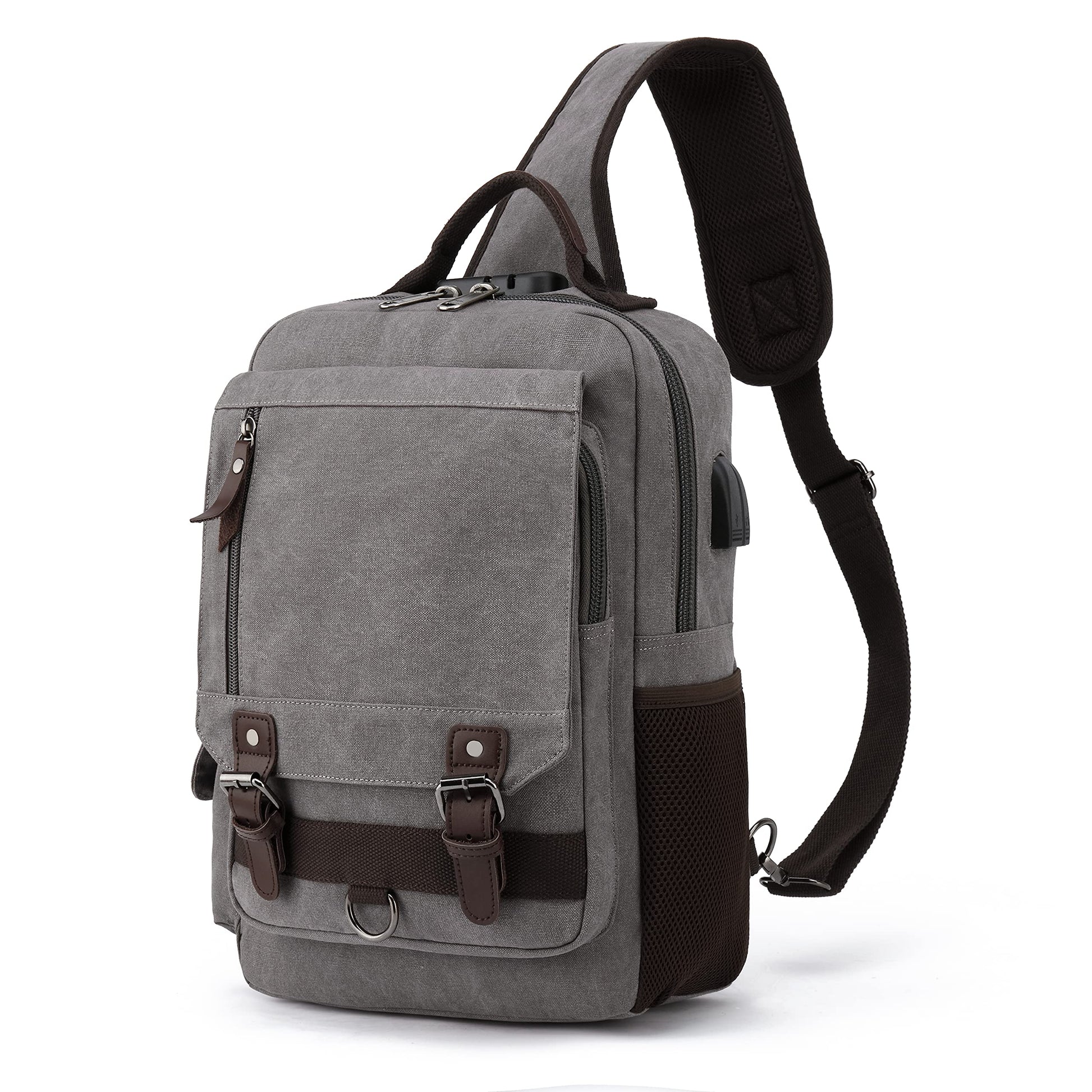 Leaper Retro Crossbody Bag Sling Bag Canvas Messenger Bag for Men Women Shoulder Bag Crossbody Handbags Satchel Travel Bag