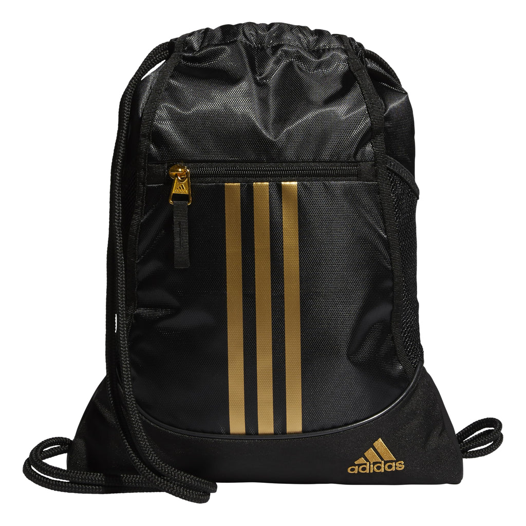 adidas Alliance Sackpack, Drawstring, Lightweight Small Gym Bag for Women, Soccer Backpack, White/Black/Black, One Size