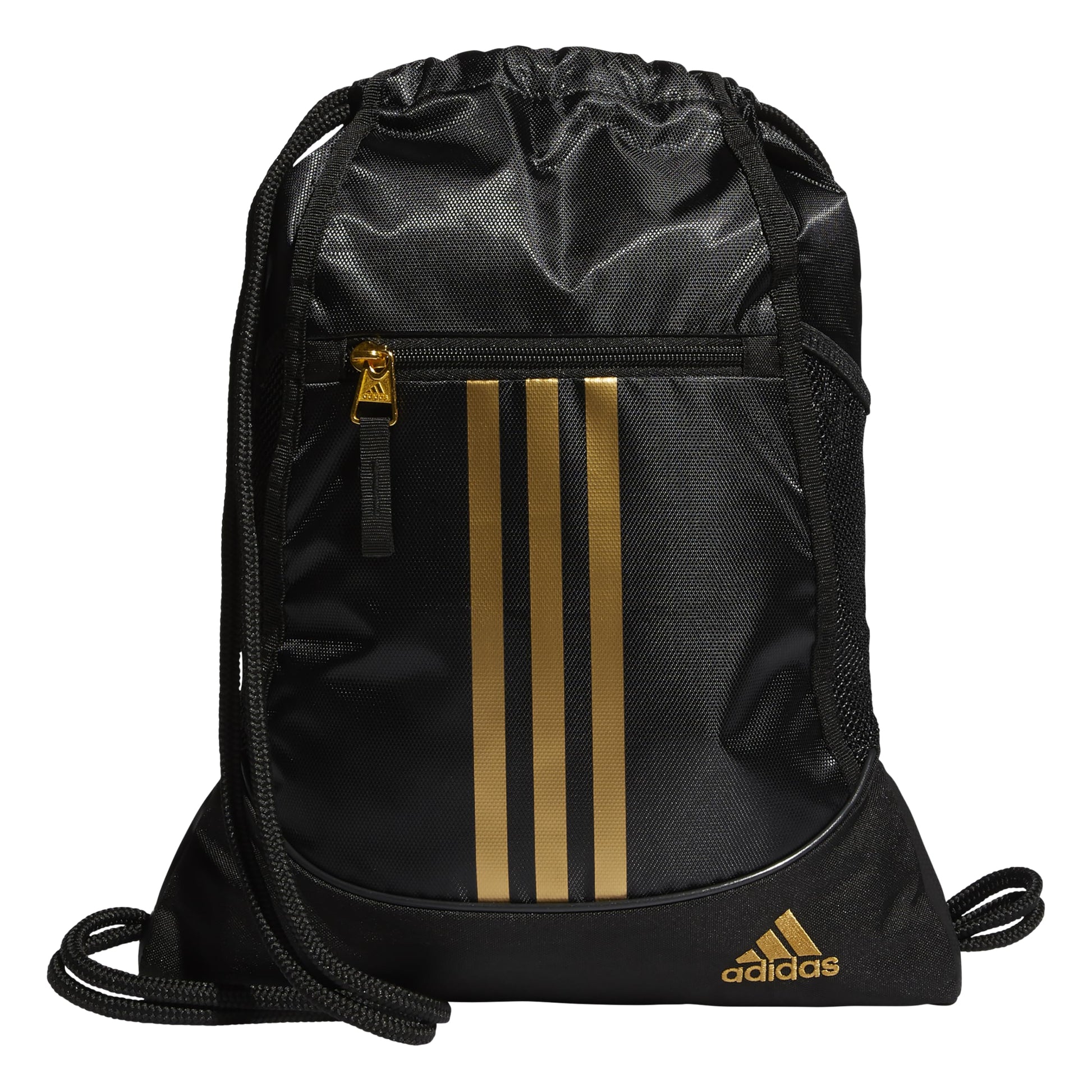 adidas Alliance Sackpack, Drawstring, Lightweight Small Gym Bag for Women, Soccer Backpack, White/Black/Black, One Size