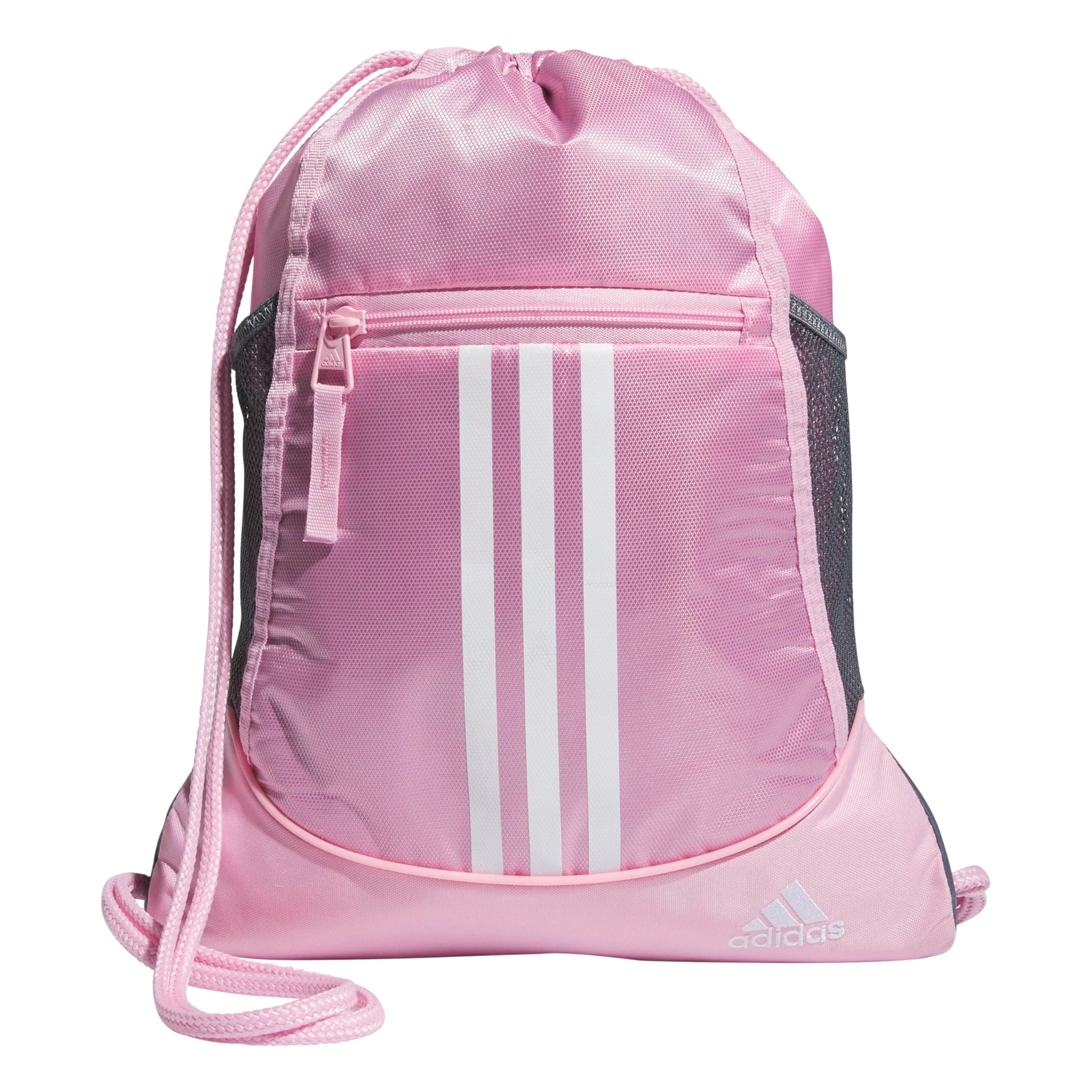 adidas Alliance Sackpack, Drawstring, Lightweight Small Gym Bag for Women, Soccer Backpack, White/Black/Black, One Size