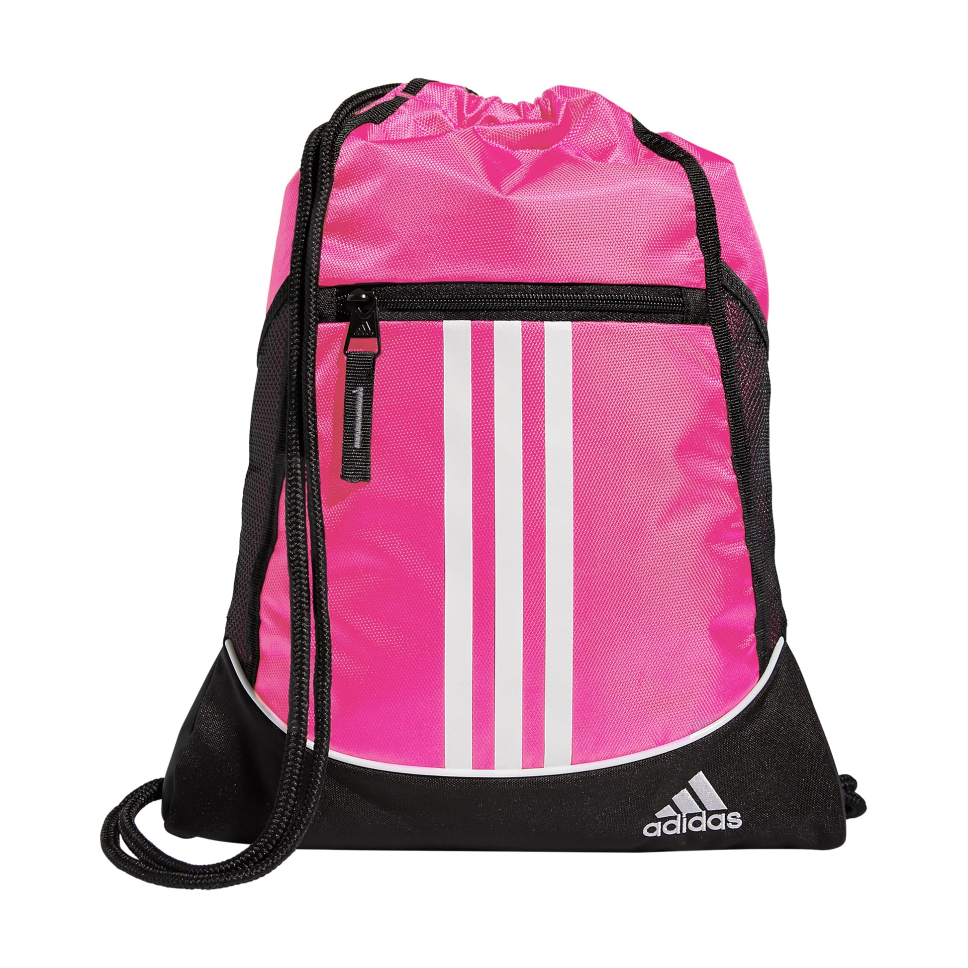 adidas Alliance Sackpack, Drawstring, Lightweight Small Gym Bag for Women, Soccer Backpack, White/Black/Black, One Size