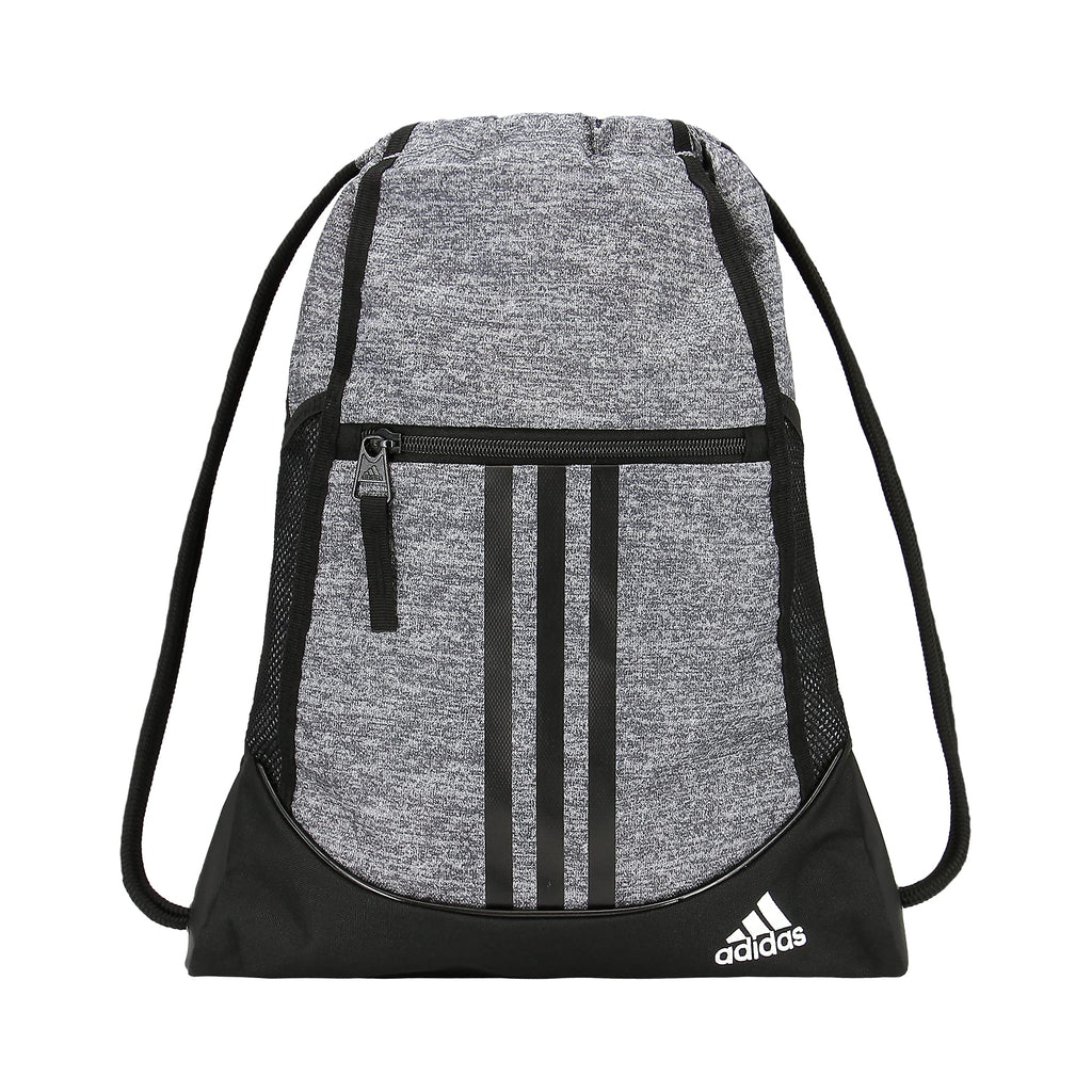 adidas Alliance Sackpack, Drawstring, Lightweight Small Gym Bag for Women, Soccer Backpack, White/Black/Black, One Size