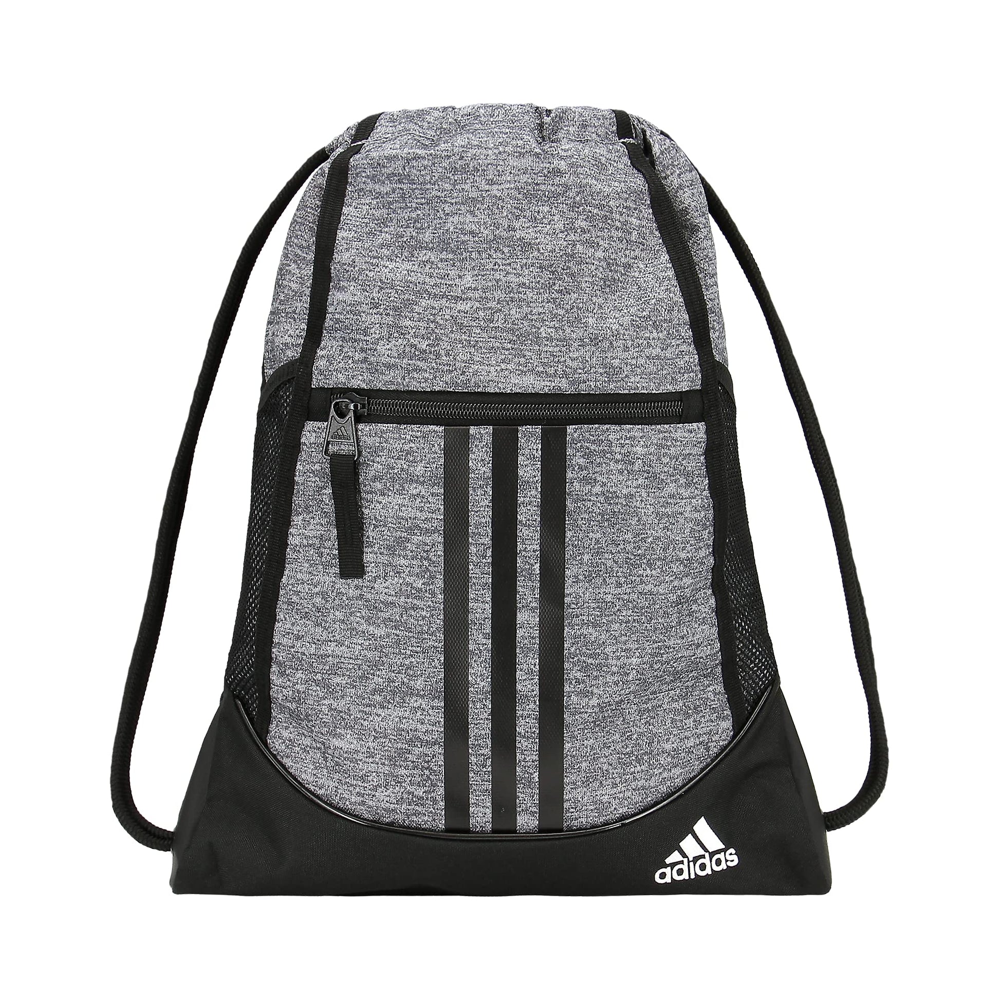 adidas Alliance Sackpack, Drawstring, Lightweight Small Gym Bag for Women, Soccer Backpack, White/Black/Black, One Size