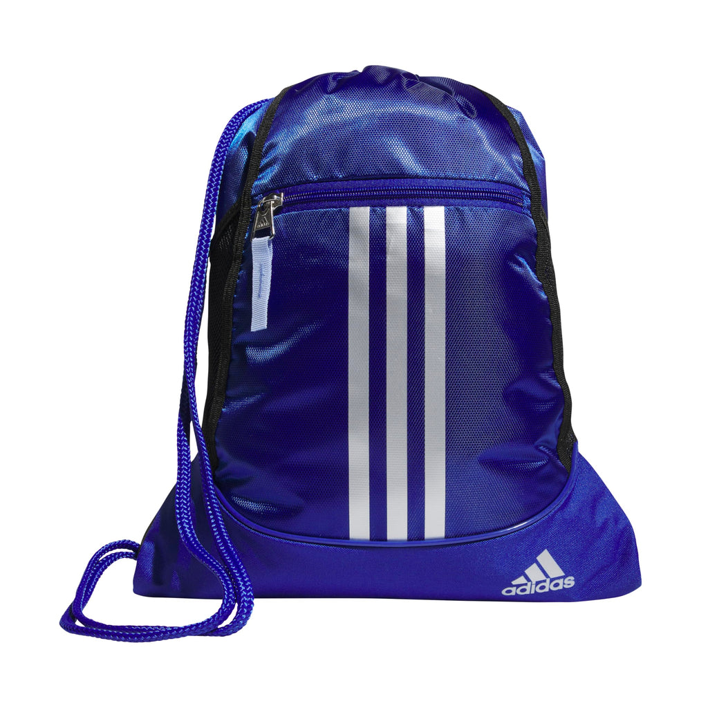 adidas Alliance Sackpack, Drawstring, Lightweight Small Gym Bag for Women, Soccer Backpack, White/Black/Black, One Size