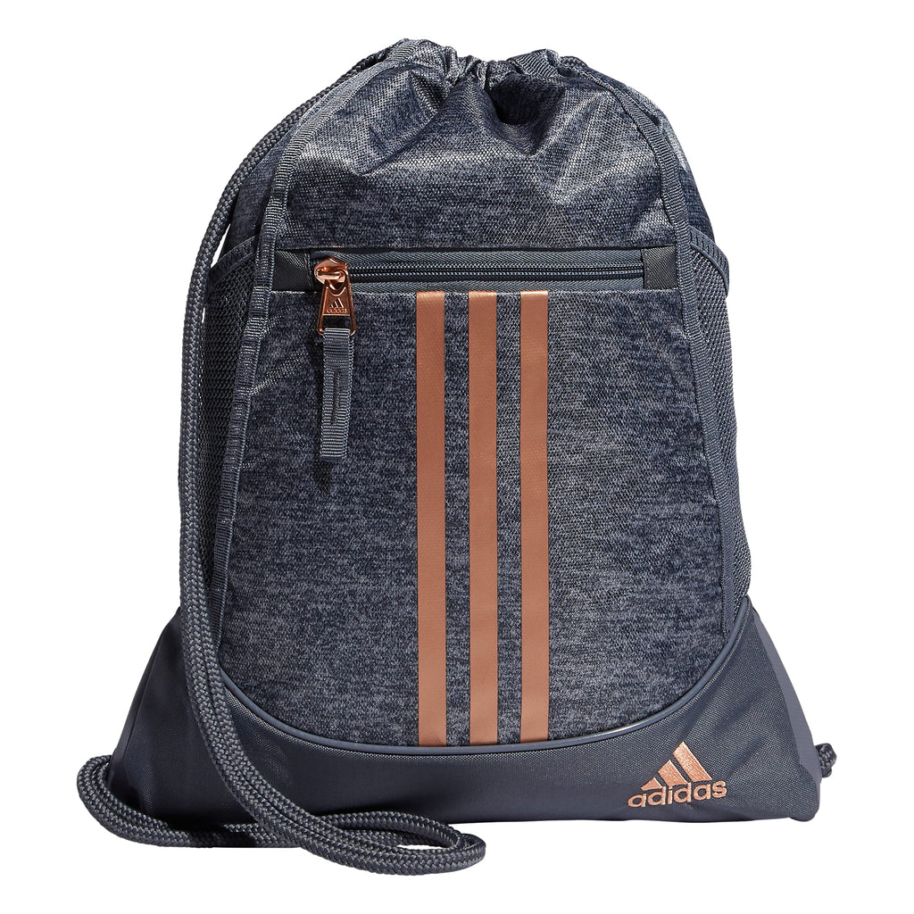 adidas Alliance Sackpack, Drawstring, Lightweight Small Gym Bag for Women, Soccer Backpack, White/Black/Black, One Size