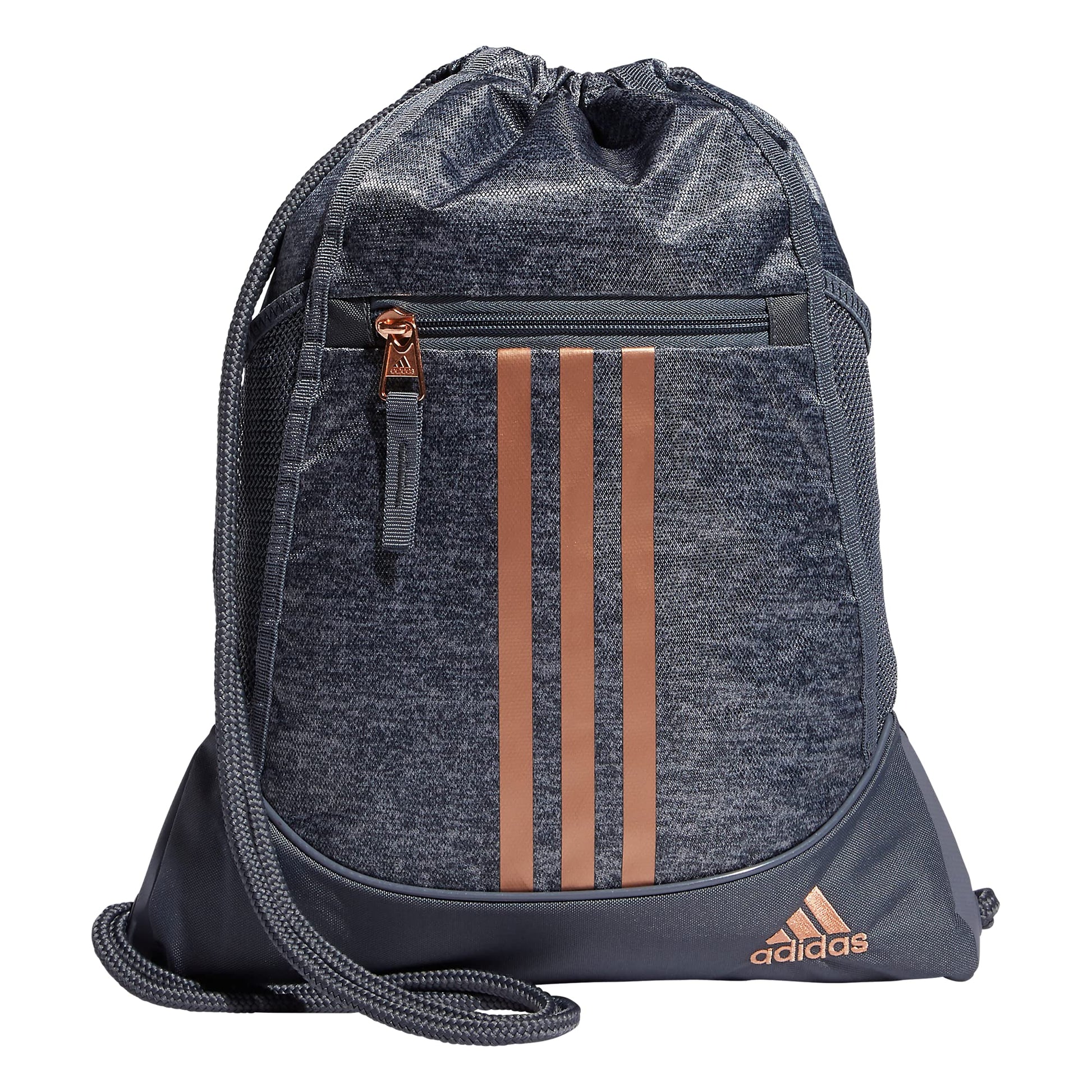 adidas Alliance Sackpack, Drawstring, Lightweight Small Gym Bag for Women, Soccer Backpack, White/Black/Black, One Size
