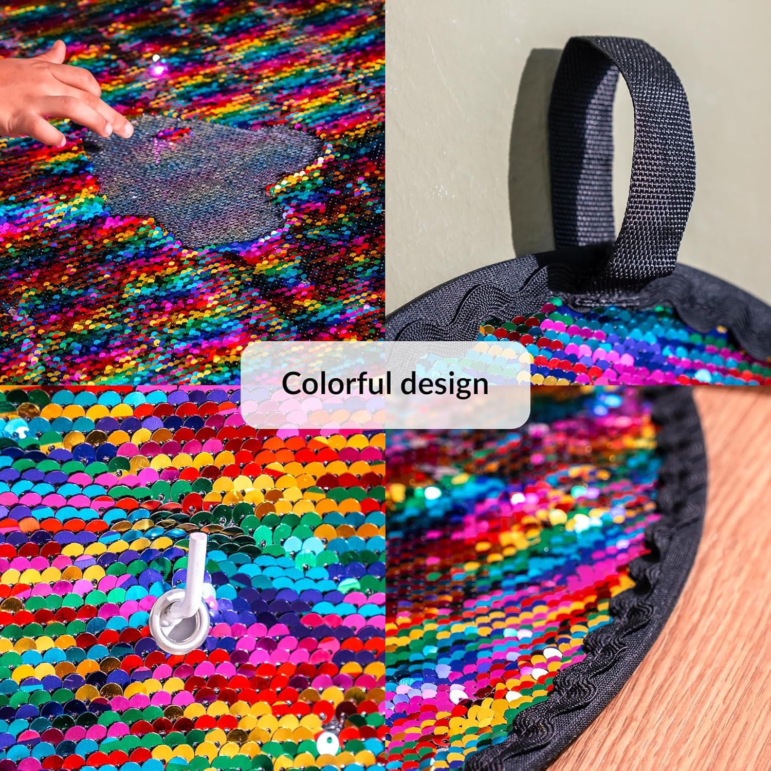ODOXIA Sequin Fabric Sensory Wall | Sensory Room Must Haves | Sequin Wall | Sensory Wall for Classroom | Reversible Sequin Fabric | Sensory Wall Toy