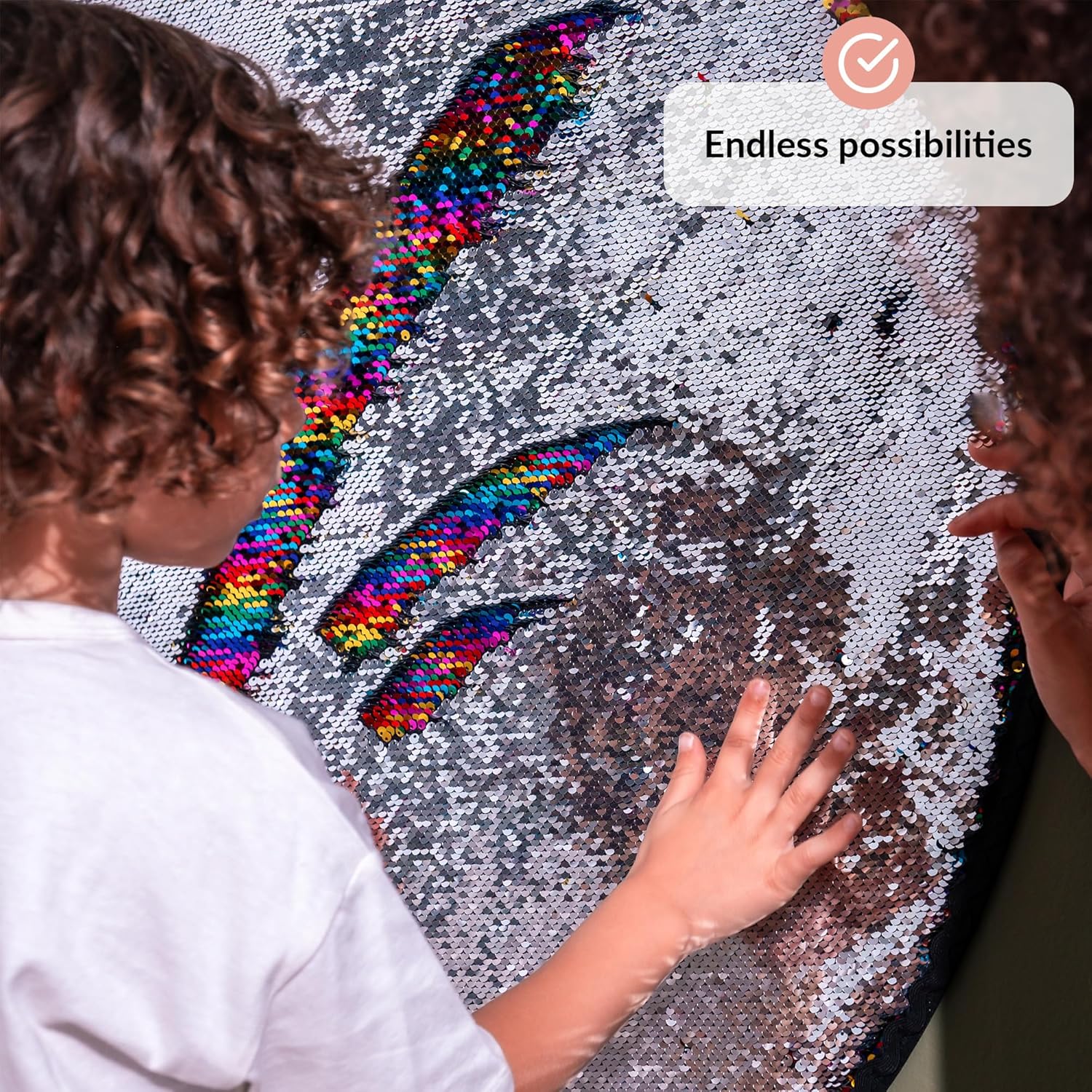 ODOXIA Sequin Fabric Sensory Wall | Sensory Room Must Haves | Sequin Wall | Sensory Wall for Classroom | Reversible Sequin Fabric | Sensory Wall Toy