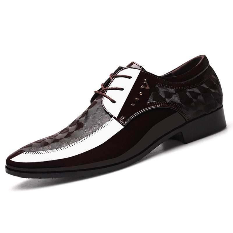 ZWX- Mens Oxford Suit & Tie Patent PU Leather Point Toes Shoes