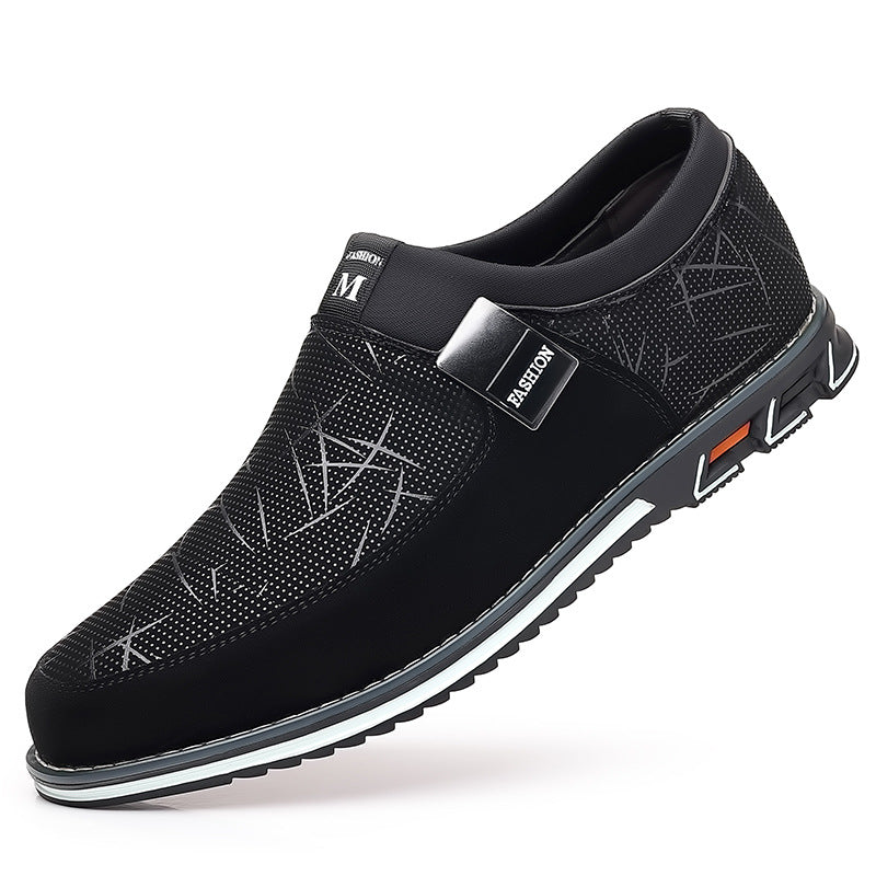ZWX - Mens Casual PU leather Slide On Graphic Print Shoes