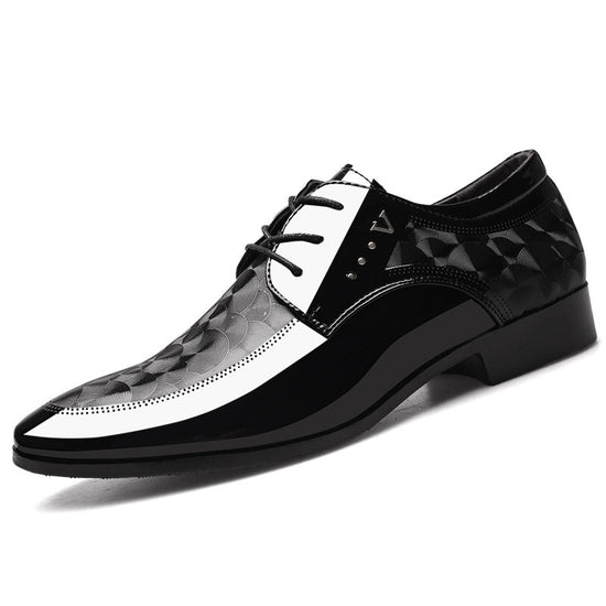 ZWX- Mens Oxford Suit & Tie Patent PU Leather Point Toes Shoes