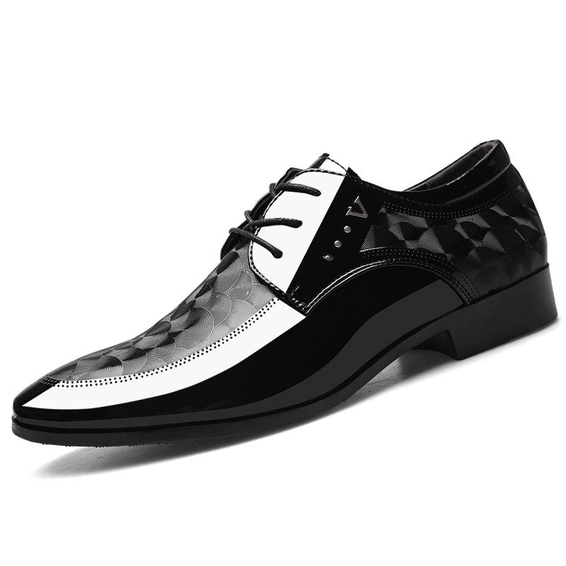 ZWX- Mens Oxford Suit & Tie Patent PU Leather Point Toes Shoes