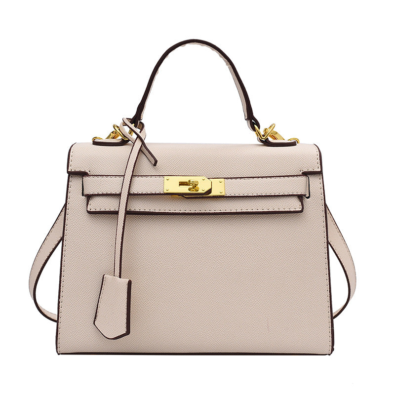 ZWX - PU Leather Candy Color Kelly Handbag with Buckle Lock