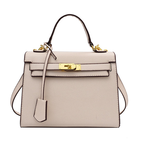 ZWX - PU Leather Candy Color Kelly Handbag with Buckle Lock