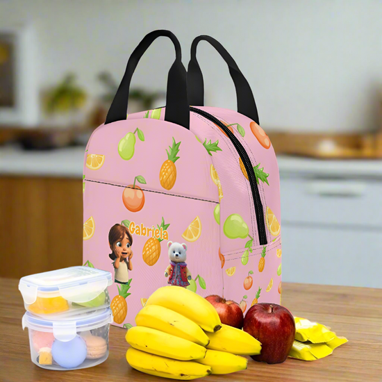 Zaras World Animal Avatar Fruit Print Lunch Bag